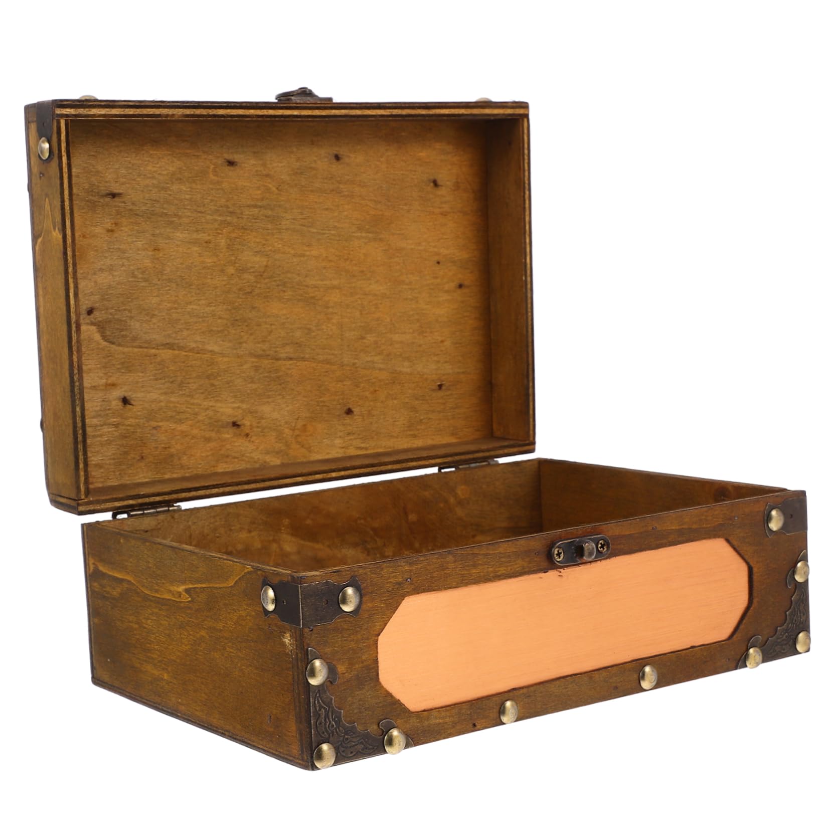 FUNOMOCYA Vintage Wooden Decorative Box Storage Chest Lock for Jewelry Documents Home Decor Rustic Card Organizer Keepsake