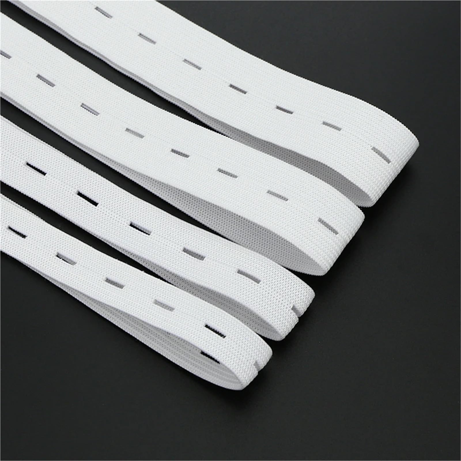 Elástico para coser 10 Uds bandas de goma 15/20/25MM agujero botón elásticas tejidas cinta alambre blanco/negro accesorios costura DIY 3 metros(30mm black 3meters)