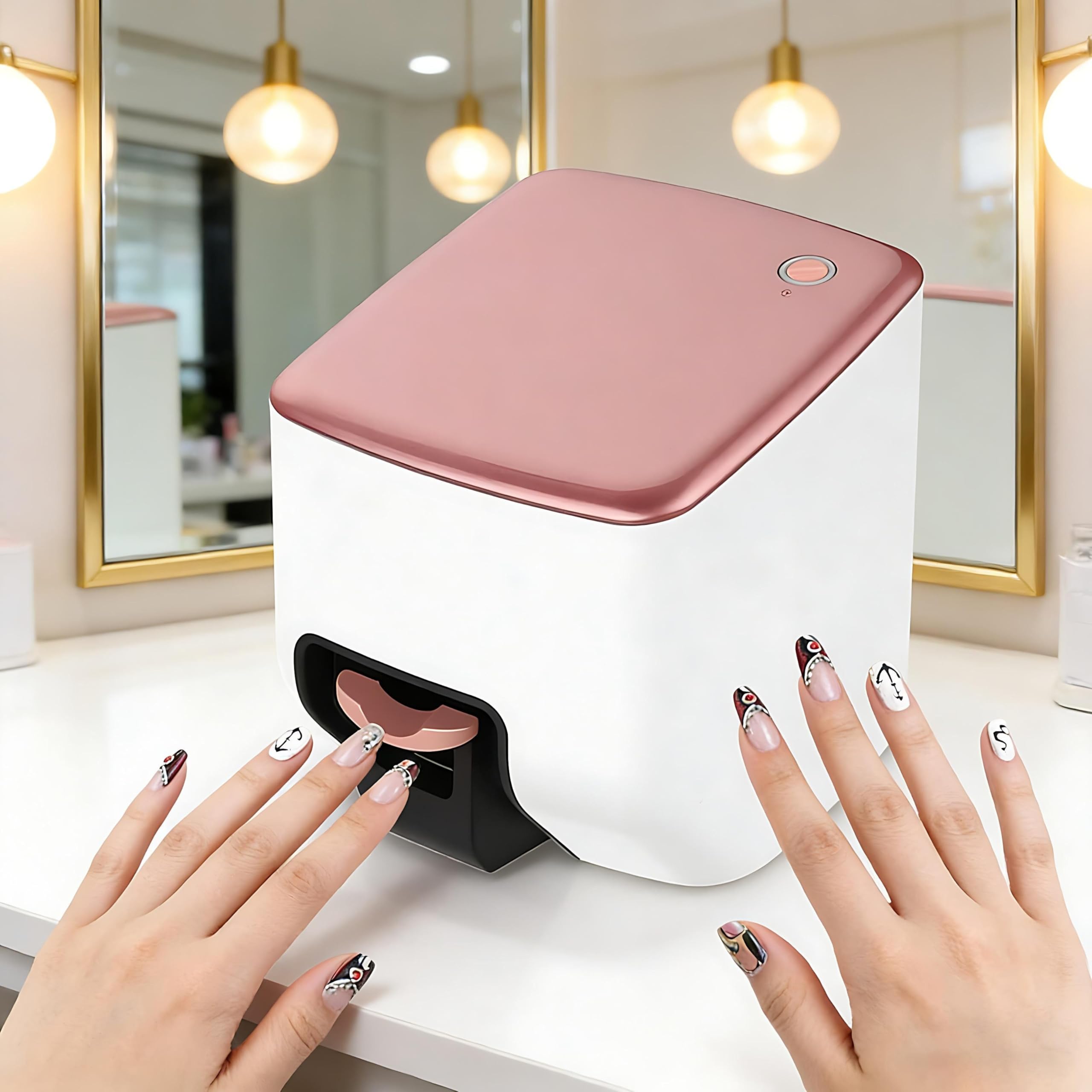 Maszyna do Zdobienia Paznokci i Domowy Salon, 10-Sekundowe Niestandardowe Nadruki żElowe z Aplikacją, Bezprzewodowy Sygnał Wi-Fi, Spersonalizowane, Zestaw do Manicure Diy dla Dziewczynek