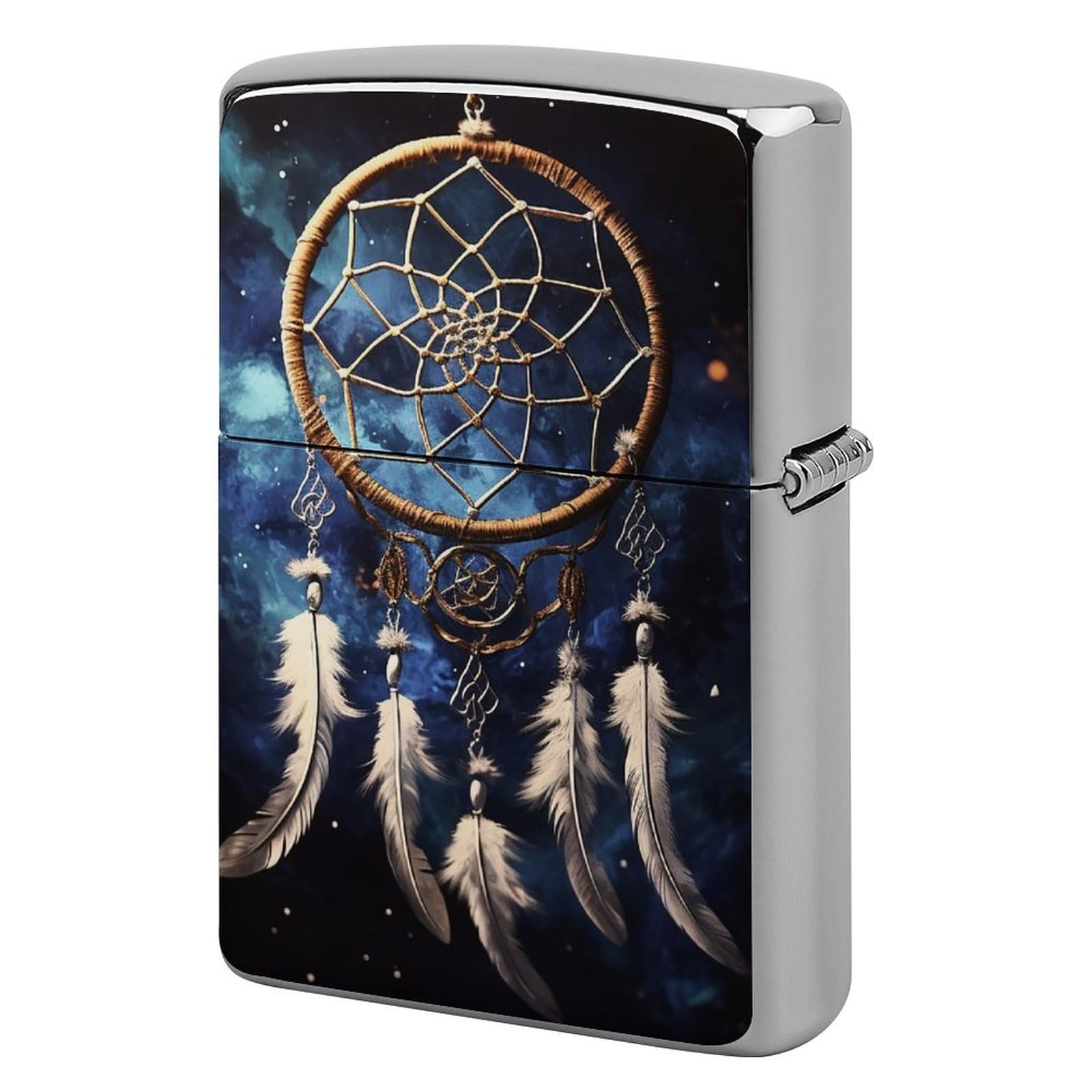 White Fantasy Dream Catcher Lighter Cover for Men, Personalized Lighter Case for Birthday Gift, Flip-Top Lighters Protective Cover, Portable Lighters Shell for Outdoor, Travel