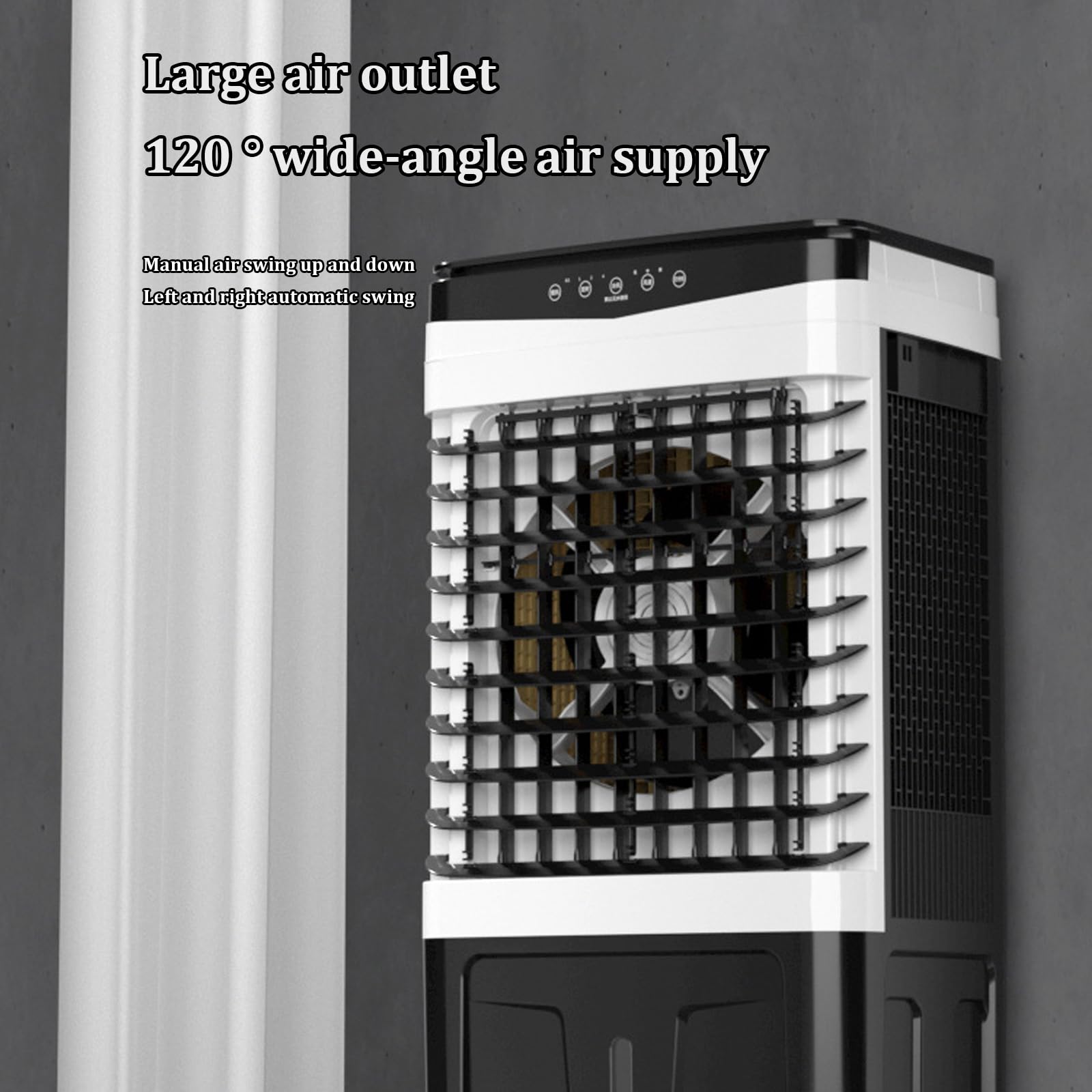 Climatiseur portable, rafraîchisseur d'air par évaporation avec minuterie 7,5 h, trois vitesses de ventilation réglables, petit climatiseur, idéal pour garage, usine, supermarché, domicile (Couleur :