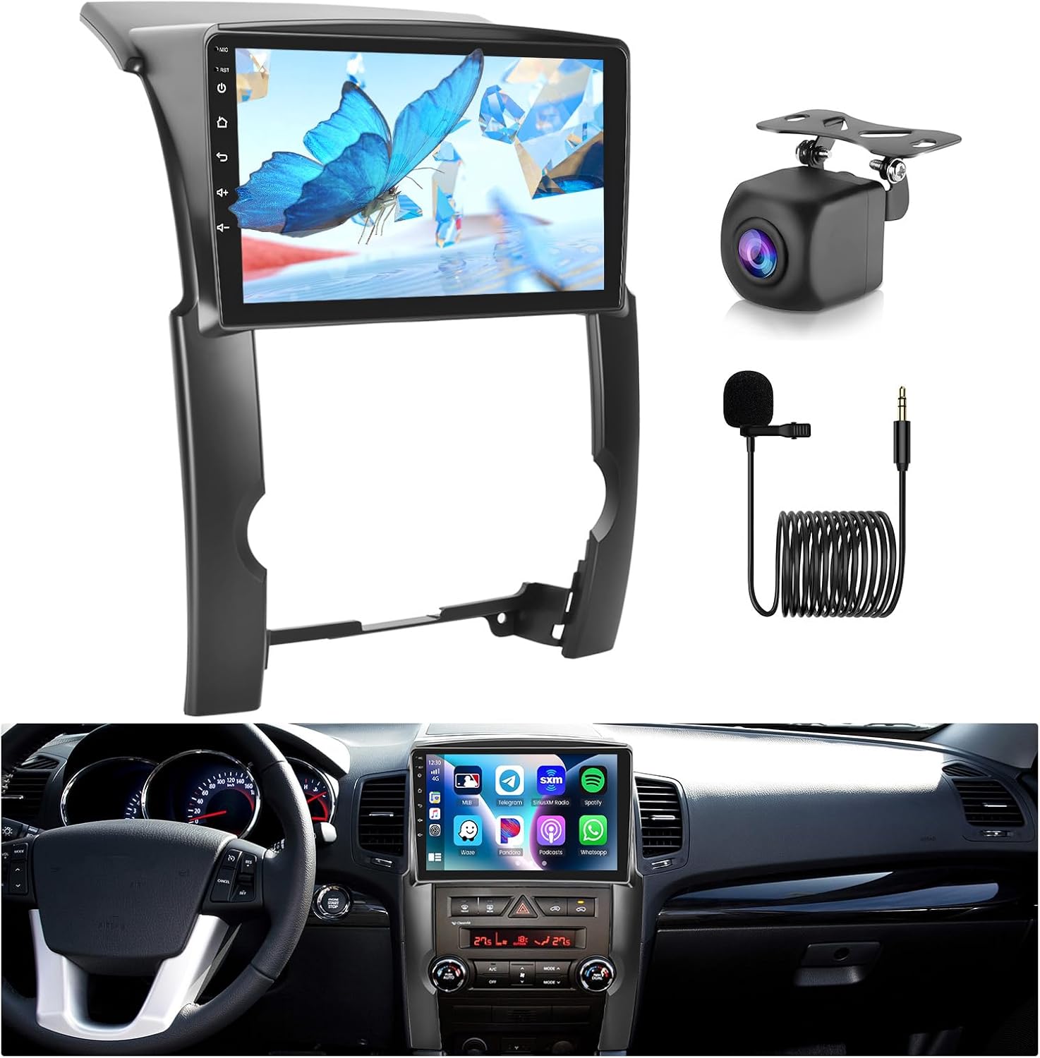 car radio for kia sorento 2009 2010 2011 2012: [2g+32g] 10.1 inch car stereo with wireless carplay android auto, touch screen upgrade for sorento with gps bluetooth wifi swc fm rds dsp 26ui 2+32g