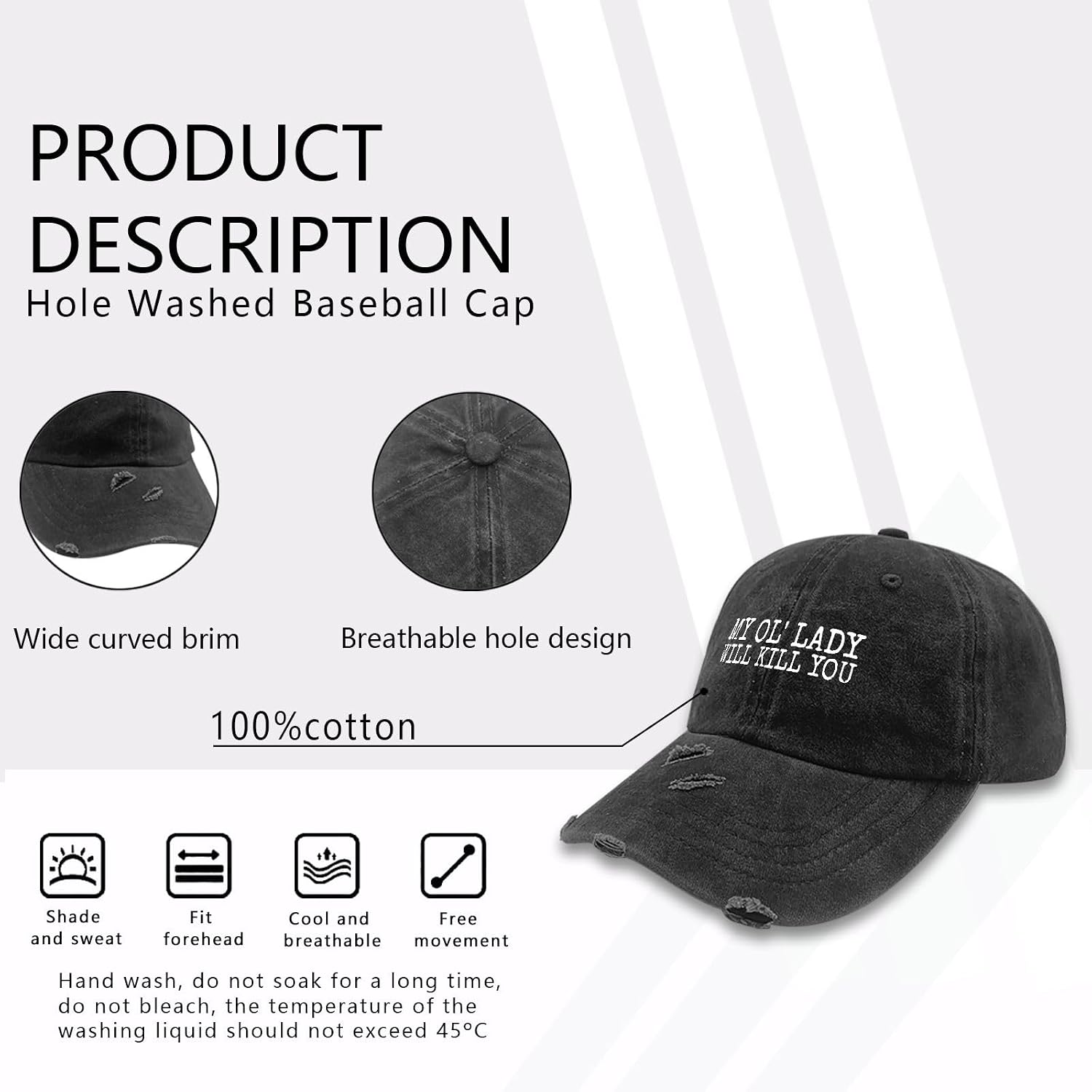 My ol Lady Will Kill You Hat for Men Funny Dad Hat Birthday Gifts for Men
