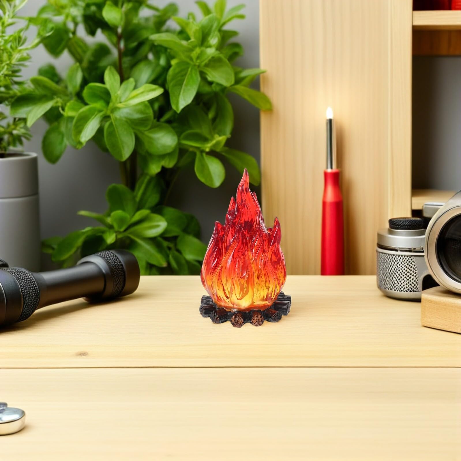 Toyvian Lampada a Fiamma Realistica LED Effetto Fuoco Artificiale senza Fiamma, Luce Notturna Decorativa da Tavolo a Batteria per Feste e Arredamento Interno ed Esterno