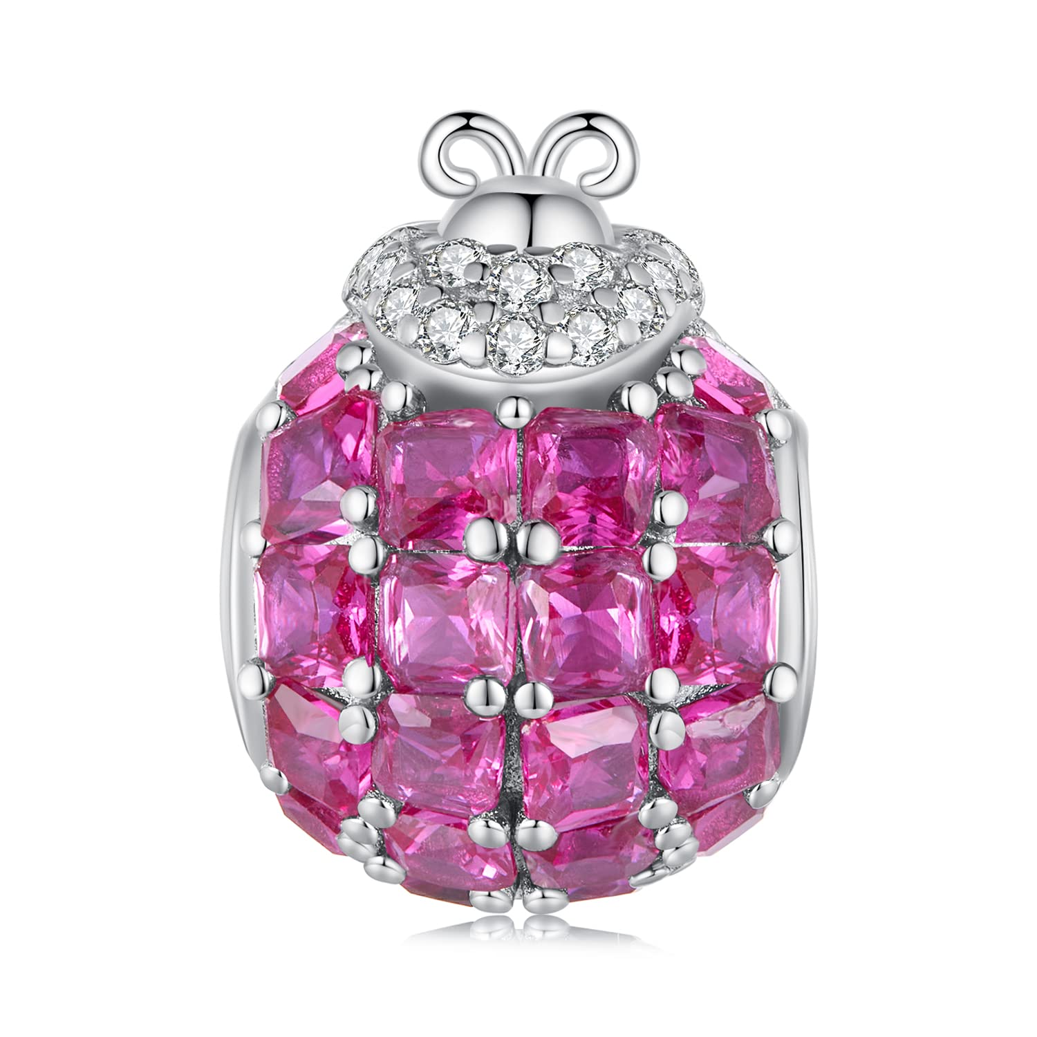 MOCHAMIK Biedronka Charm 925 Sterling Silver Insekt Charm Animal Charm Urodzinowy urok Rocznicowy urok na bransoletkę Charm