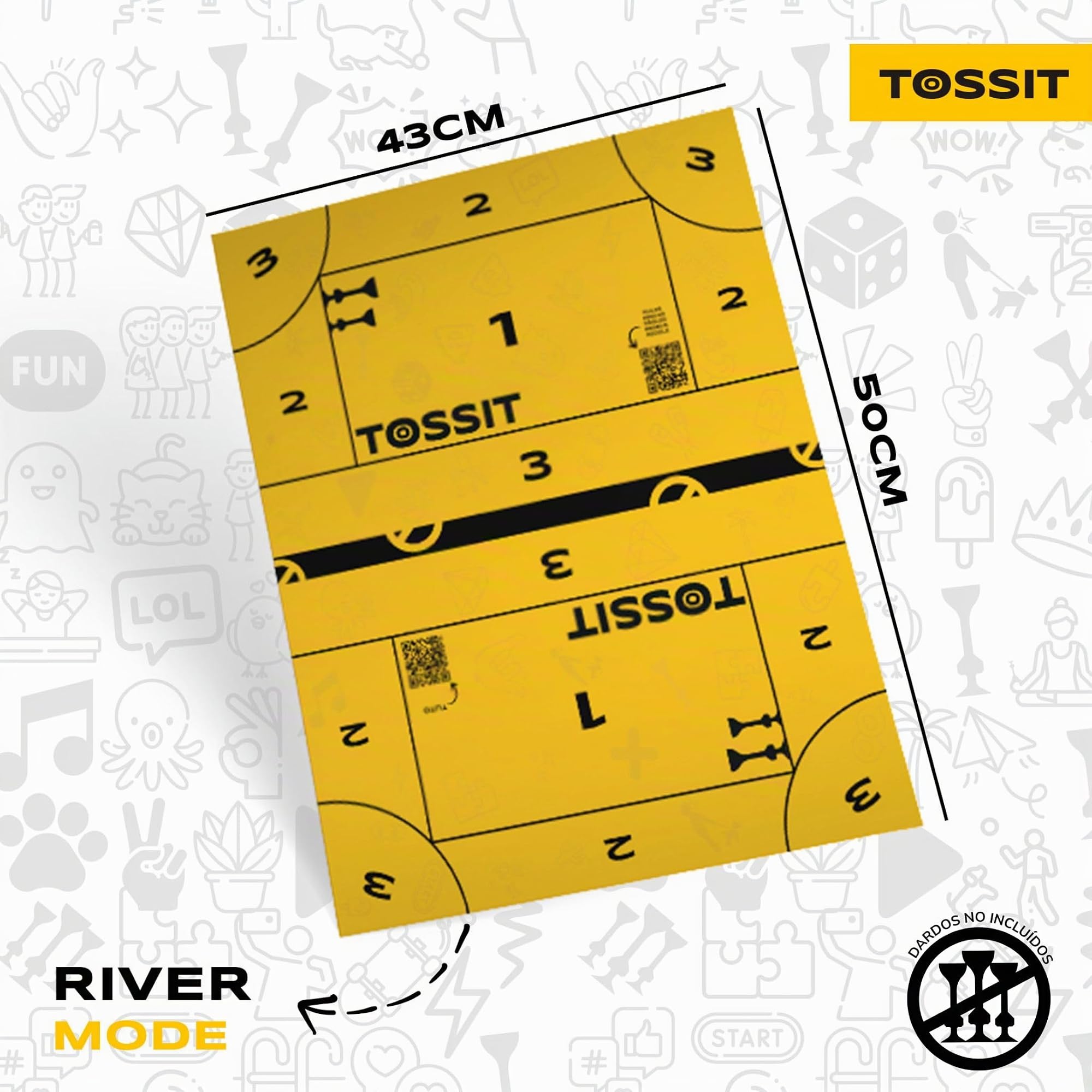 TOSSIT Tablero de Juego para Dardos, Petanca Interior Exterior, Silicona, Múltiples Modos de Juego, Diversión con Amigos y Familia, Transportable y Rodante, Versión Family