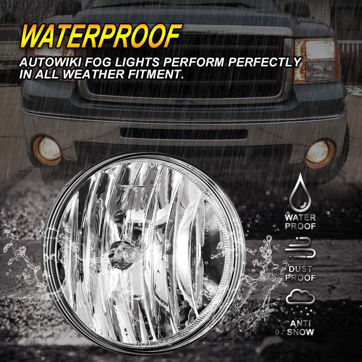 Fog Lights Fit for 2007-2013 GMC Sierra 1500, 2007-2014 Sierra 2500 HD/3500 HD (Not Fit Classic Models) 2PCS