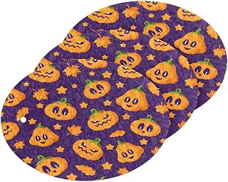 Halloween Scary Pumpkin Leaves Kitchen Sponges Cleaning Dish Sponges Non-Scratch Scrubber Sponge for Kitchen Bathroom Cars, pack of 3