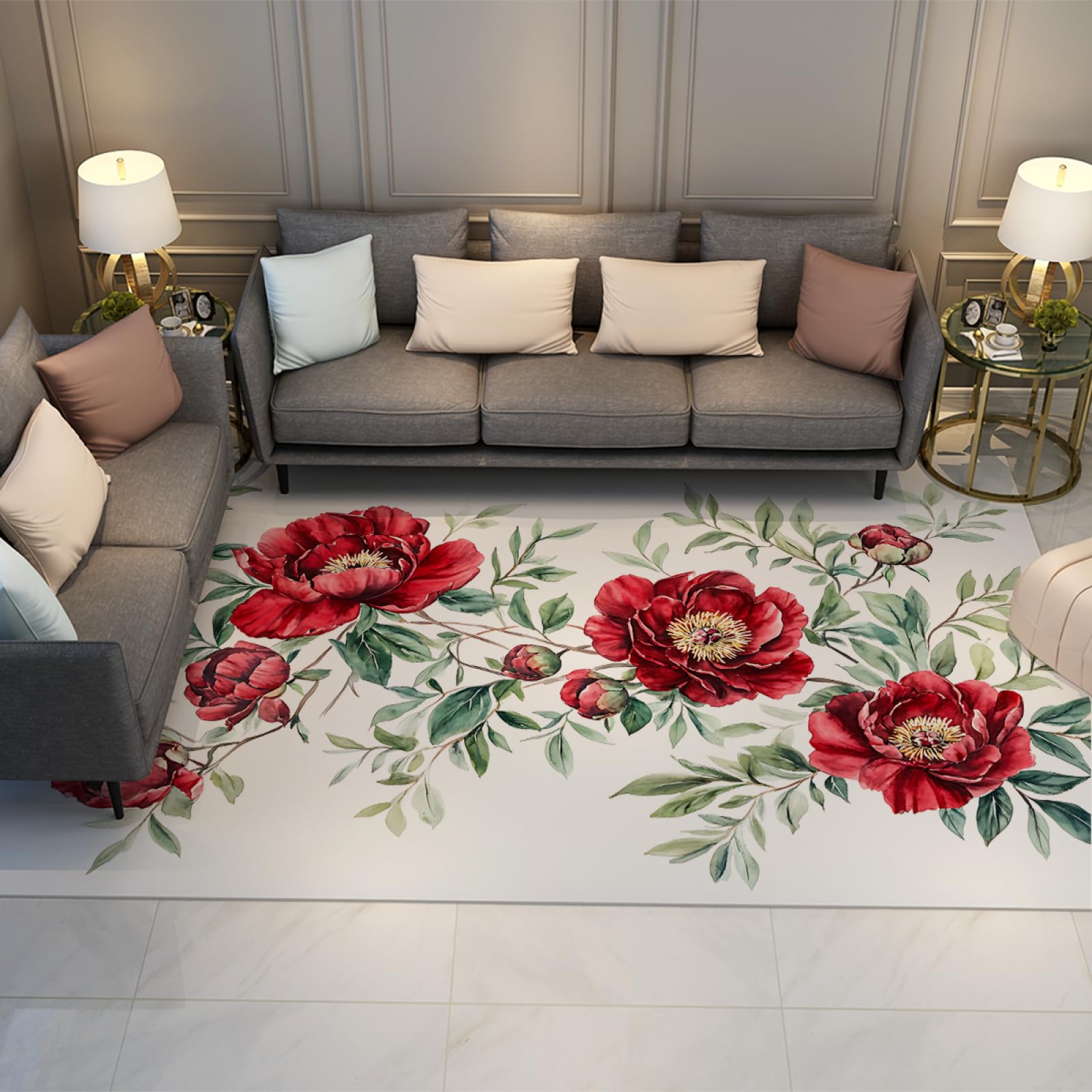 Tapis décoratif floral au style vintage raffiné pour valoriser votre décoration