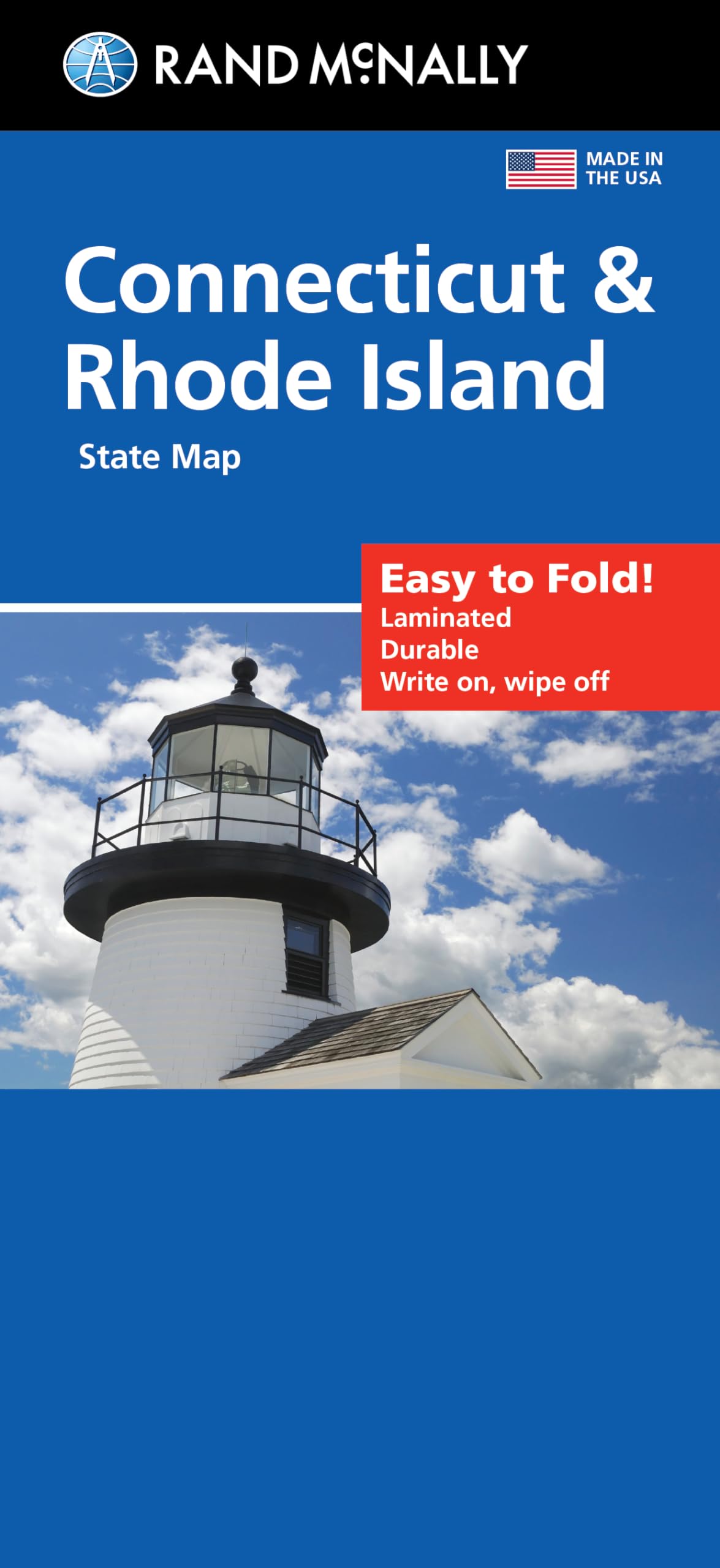 Rand McNally Easy to Fold: Connecticut/Rhode Island Laminated Map
