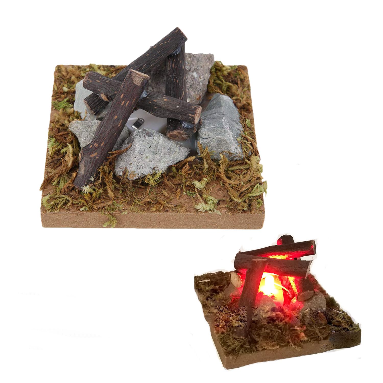 zalati Mini Bonfire 1 : 12 Dollhouse Miniature Simulation Campfire Scene for Micro Landscape Fairy Garden Decoration