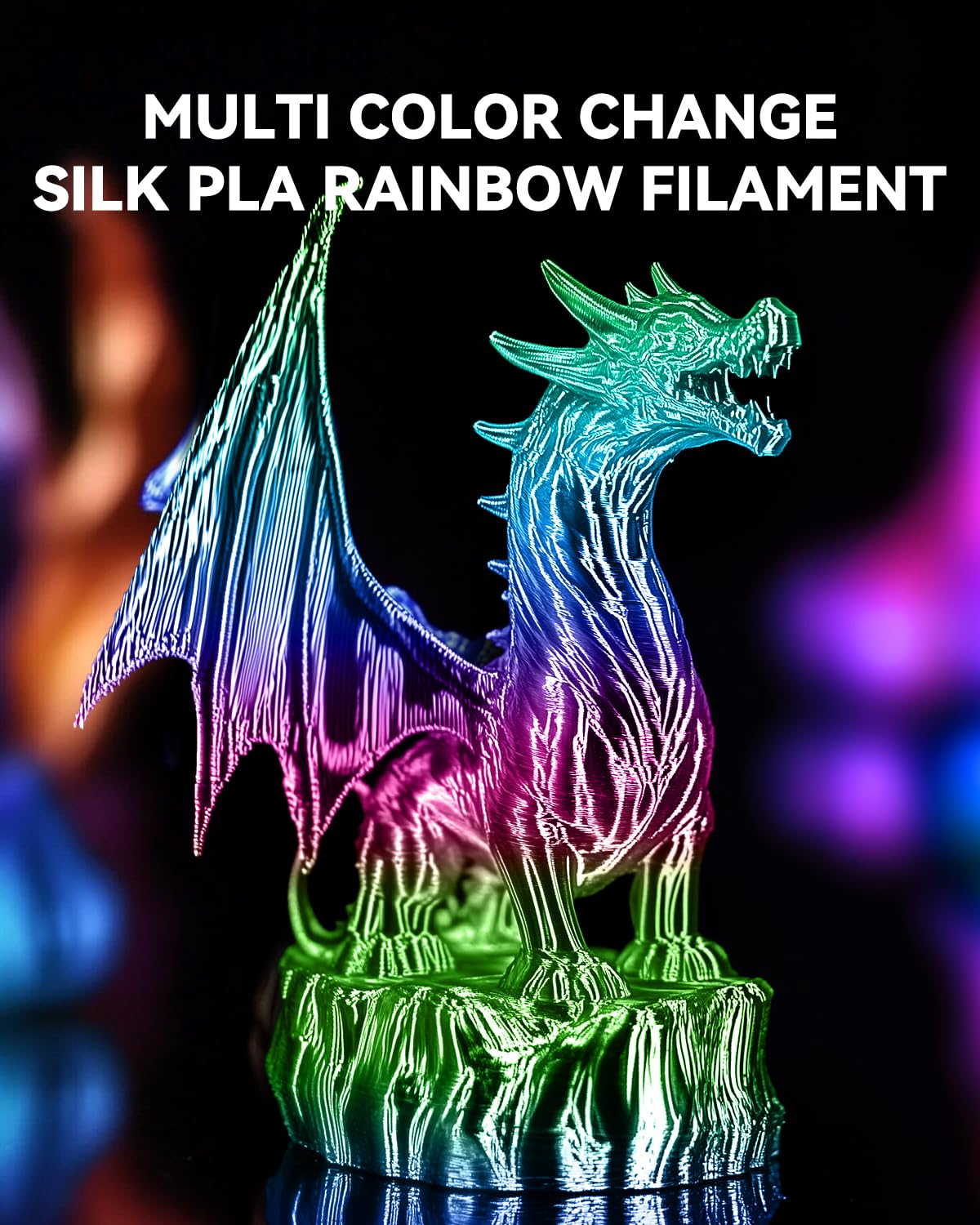 SUNLU Silk Filament Pakiet filamentów PLAPLUS, Dwukolorowy jedwabny filament wielokolorowy, SILK Dwukolorowy*3, SILK Trójkolorowy*5, Łącznie 2 kg