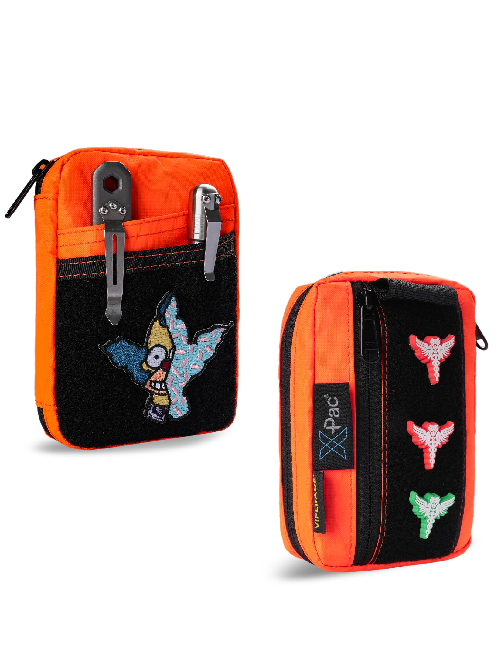 VIPERADE VE26 EDC Pouch Organiser with 11 Compartments, Small Tool Pouch with DIY Patches Area