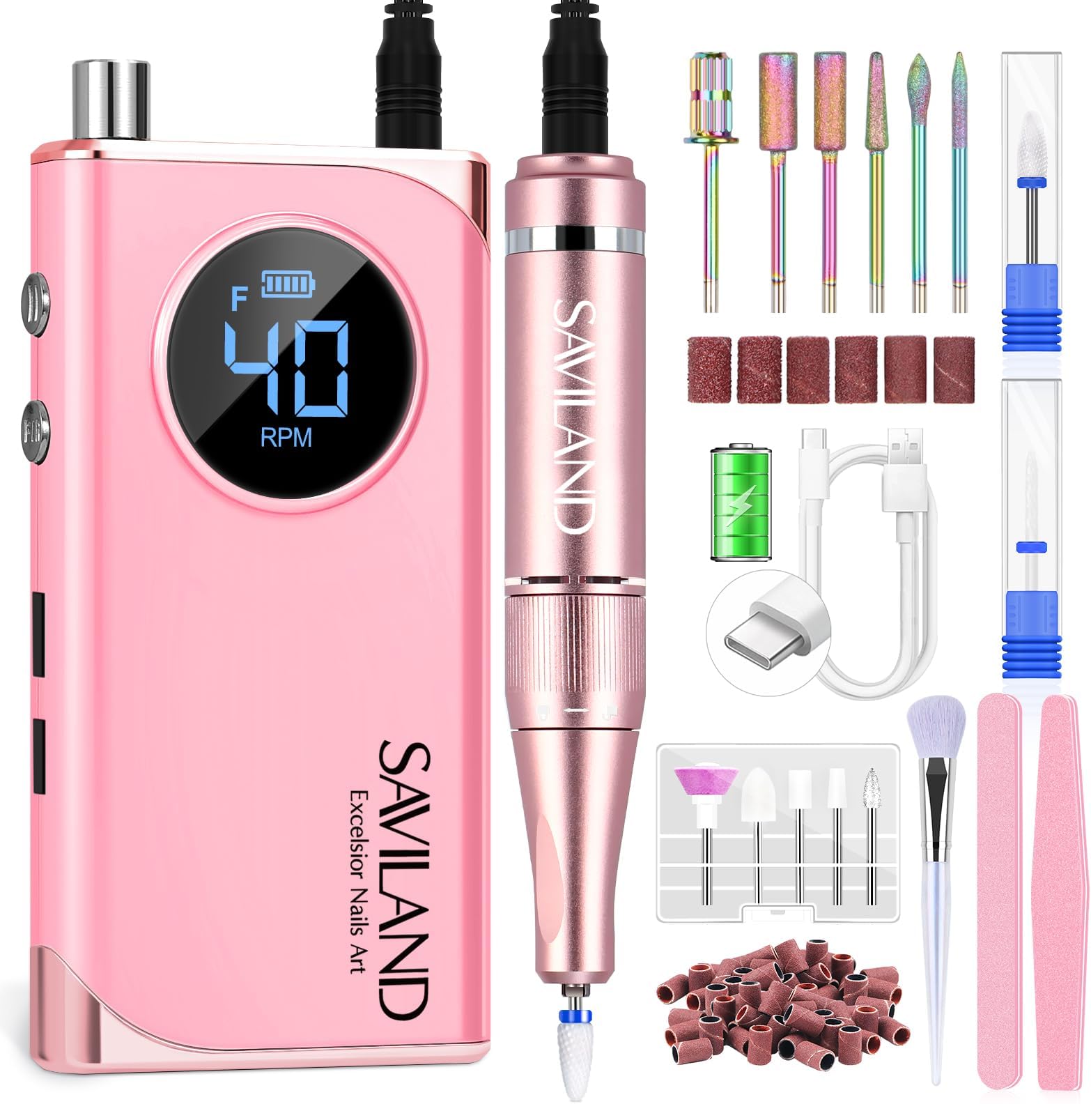 Saviland Electric Nail Drill Cuticle Oil Triple Essential