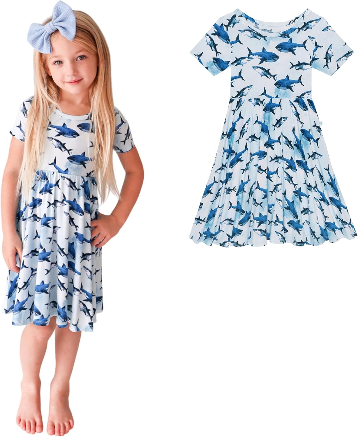 Posh Peanut Girls Dresses – Soft Toddler Twirl Dress Made with Viscose from Bamboo – Fall, Spring, Summer Dresses for Girls