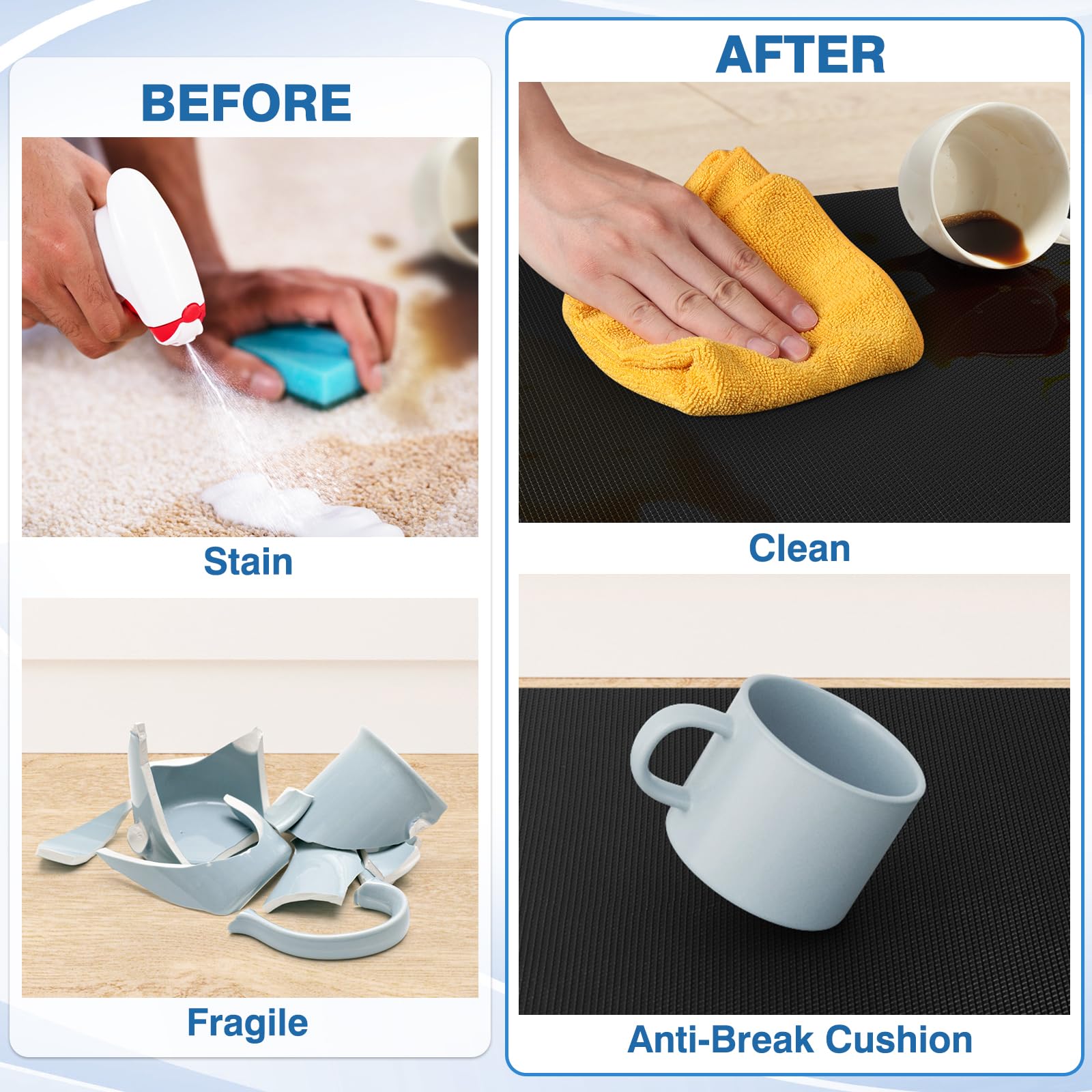 StepRite Tappetini Anti Fatica Da Cucina, 2 Pezzi, 43,9x76,2 Cm, Antiscivolo E Impermeabili, Set Per Pavimento