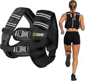 POWER GUIDANCE Weighted Vest for Men & Women with Reflective Stripes,Adjustable Workout Vest for Running, Jogging, Walking & Strength Training, Comfortable Rucking Weight Vest
