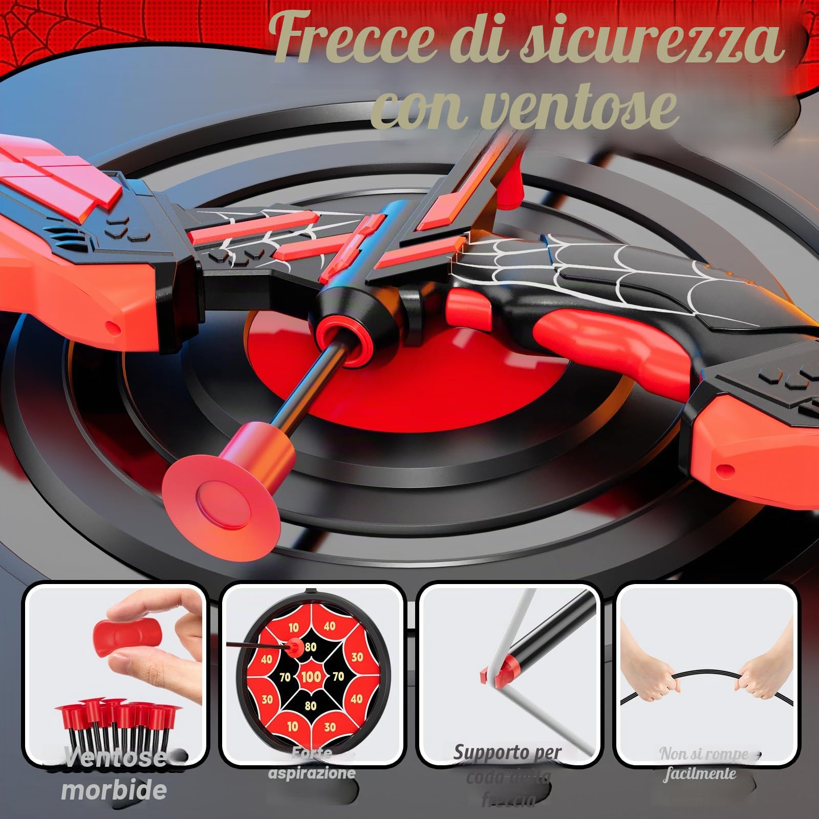 HYES Tiro con l'arco Freccia e Arco per Bambini Kit Arco e Freccia Giocattolo con Luci a LED, Frecce a Ventosa, Bersaglio, Frecce e Bersagli di Punteggio, Giocattolo Interno ed Esterno