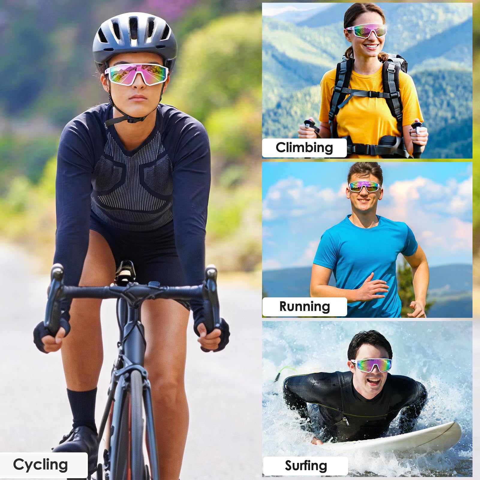 MELLIEX Lunettes de Cyclisme Polarisées UV400 Homme Femme Sport HD