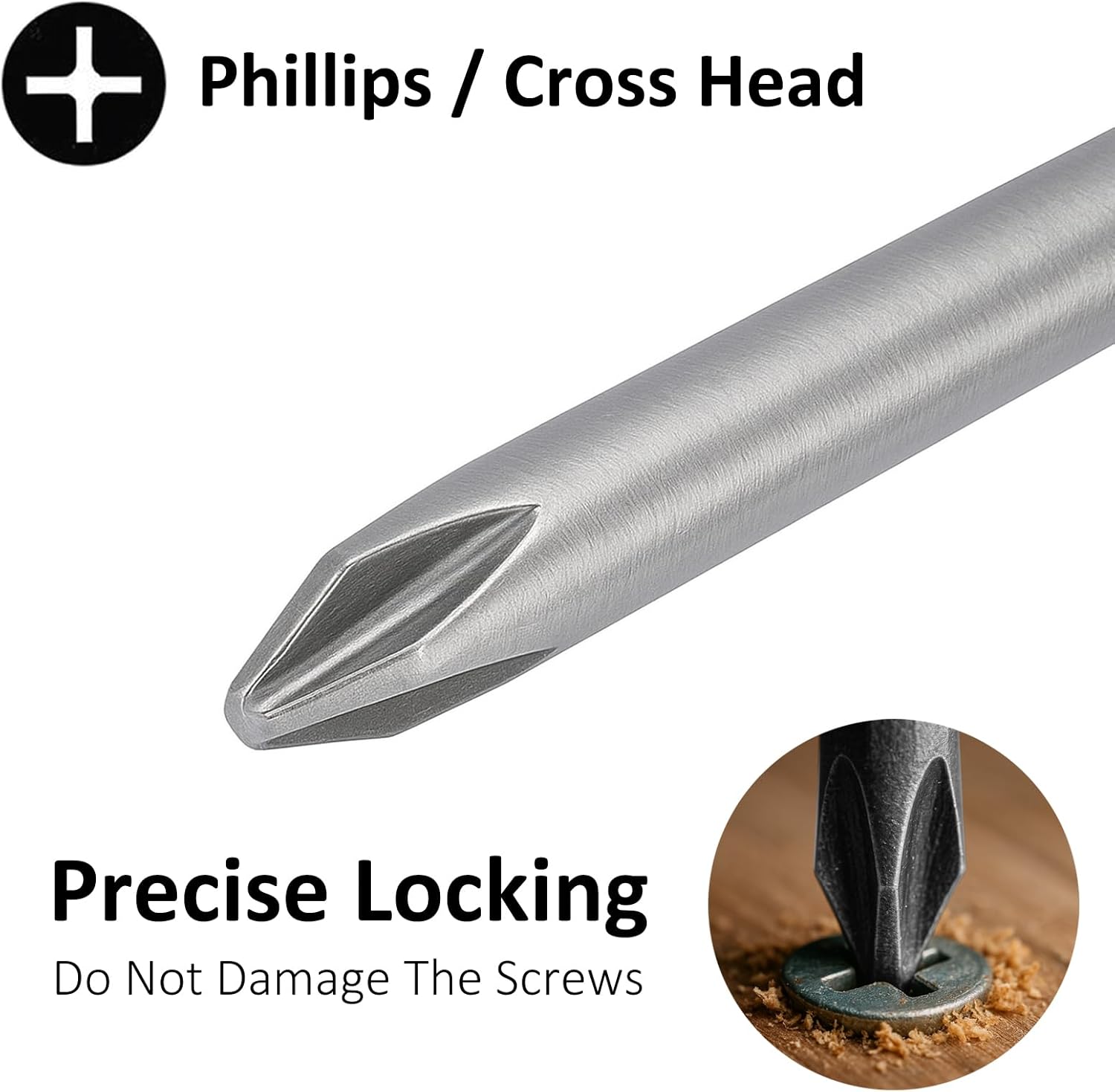 10pcs Magnetic Phillips Screwdriver Bit Set 8"(200mm) Extra Long Cross Head Screw Driver Bits S2 Steel 1/4 Inch Hex Shank Impact Phillips Drill Bit PH2 Screwdriver Power Bits (5*PH1+ 5*PH2)