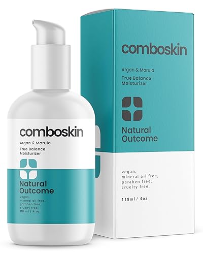 Crema hidratante facial combinada para piel | Loción hidratante facial diaria True Balance con aceite de argán y marula | 4 onzas