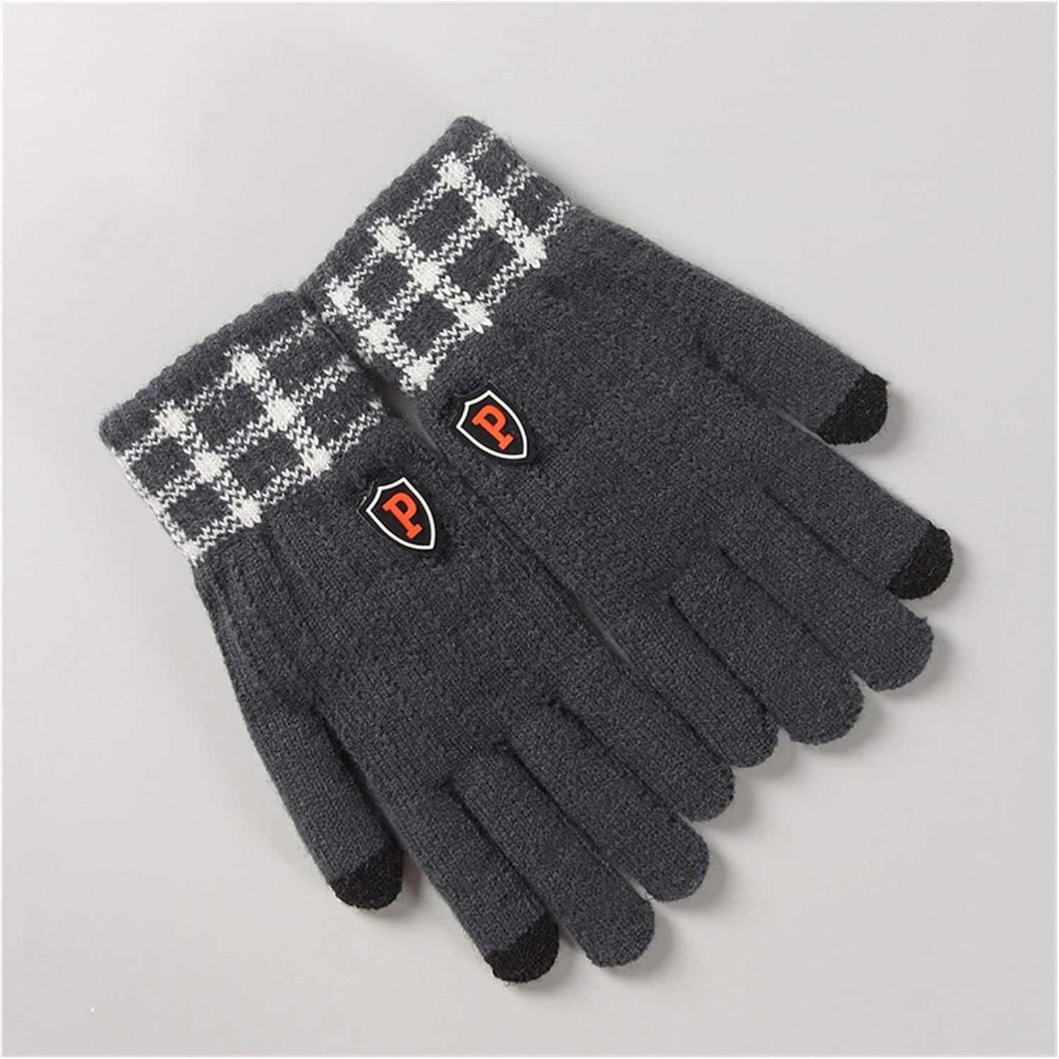 今だけスーパーセール限定 手袋 ファッションニット暖かい手袋冬の男性プラスベルベット厚い手袋 ウールストレッチ滑り止め冷たいプルーフライディングタッチスクリーン手袋 冷え対策 Farbe Dark Grau