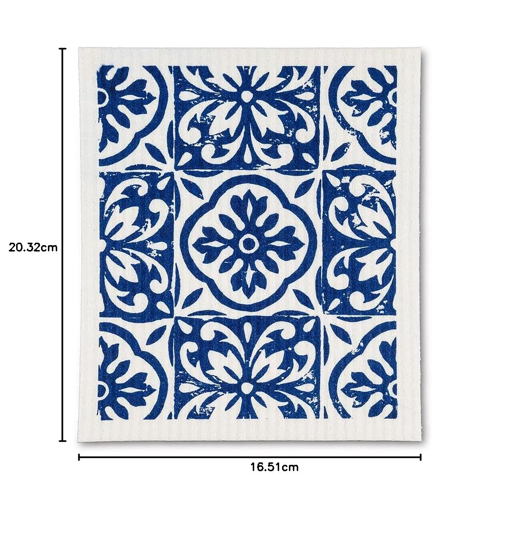 Abbott Collection Home Tile Pattern Dishcloths. Set of 2