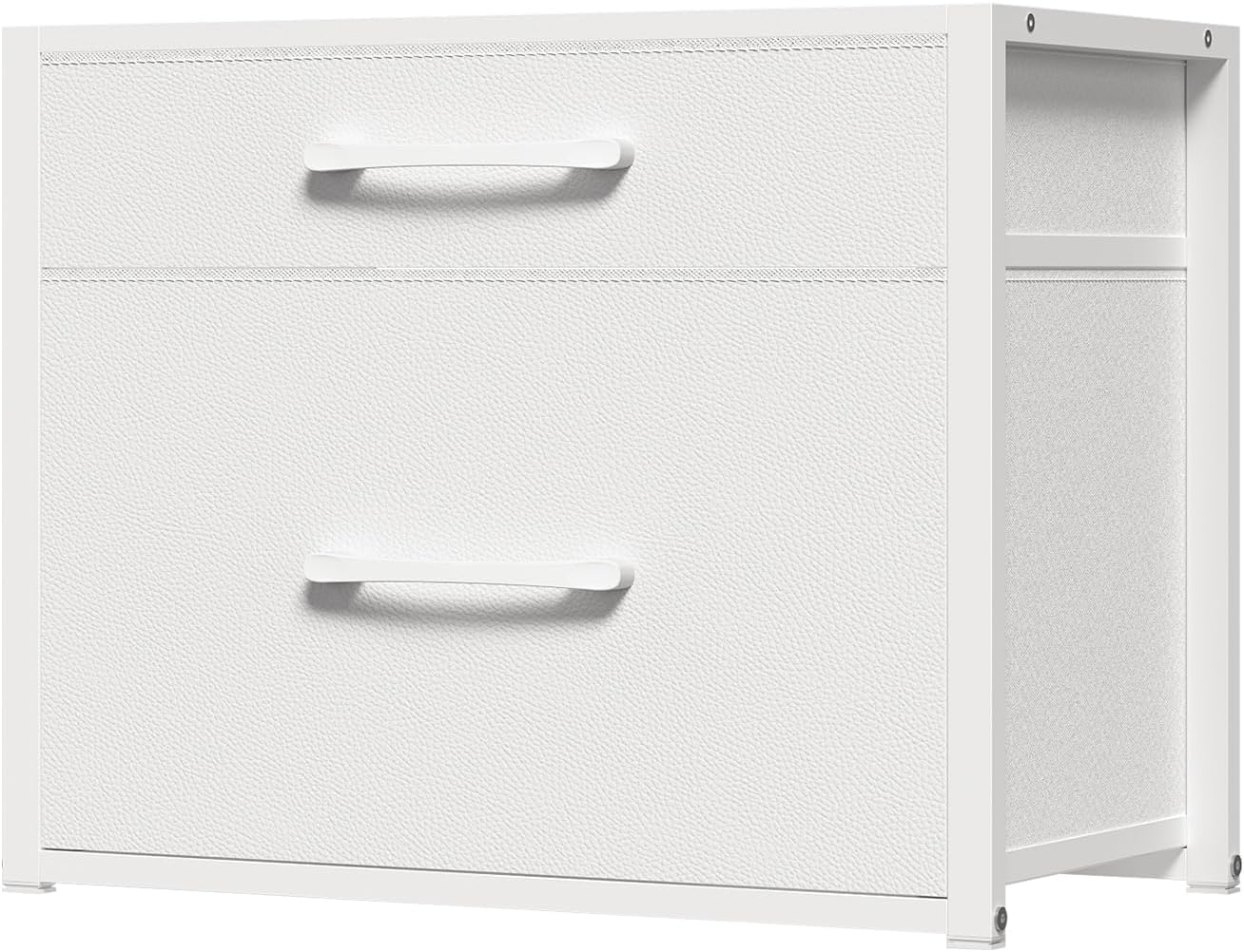 YATINEY Stackable Storage Drawers, Fabic Closet Organizers and Storage 2 Drawer Dresser, Storage Drawers, for Closet and Bedroom, White DG03WW