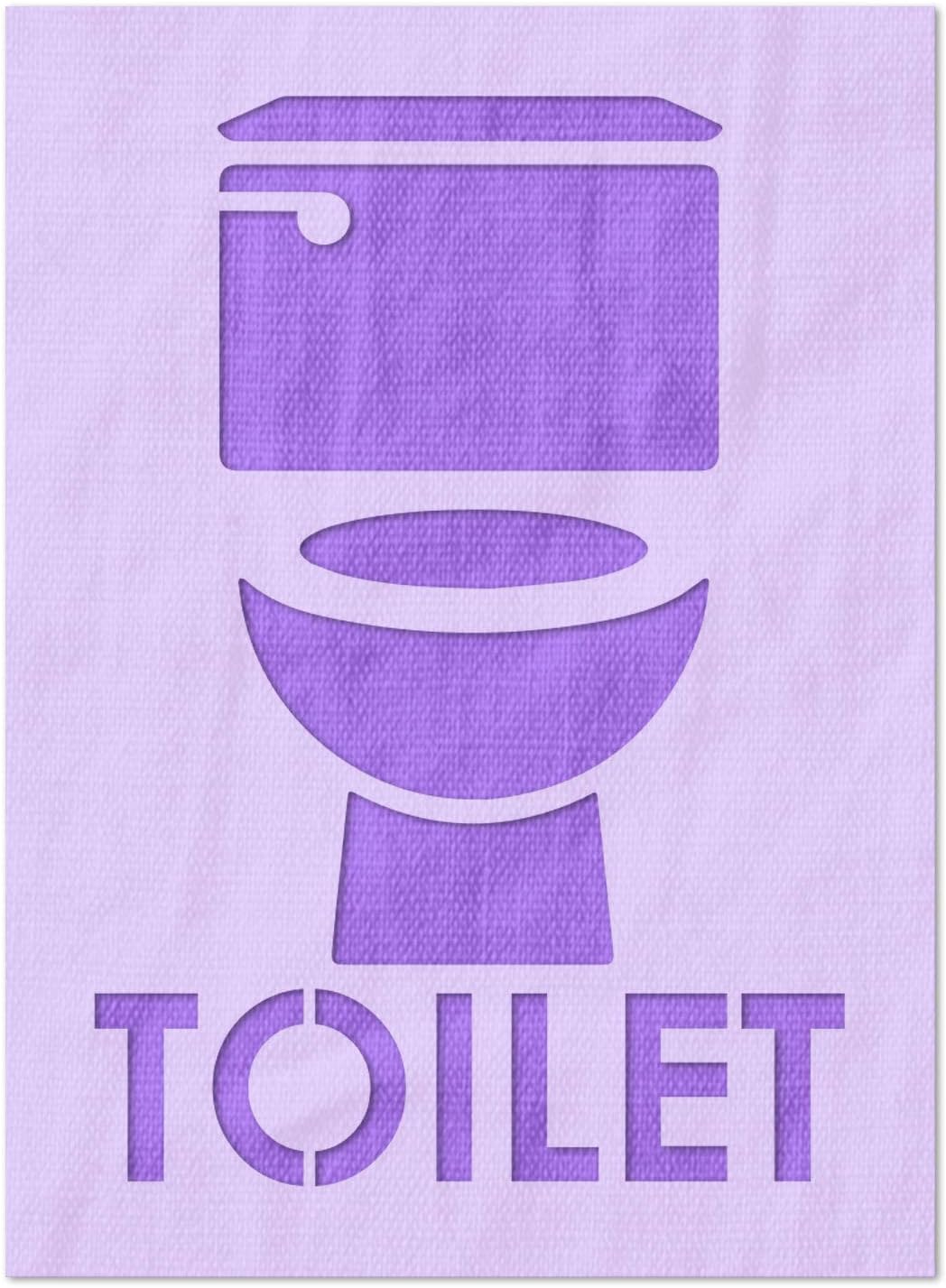Stencil Stop Toilet Door Sign Stencil - Reusable for DIY Projects, Painting, Drawing, Crafts - 14 Mil Mylar Plastic (12.38 x 18 inches)