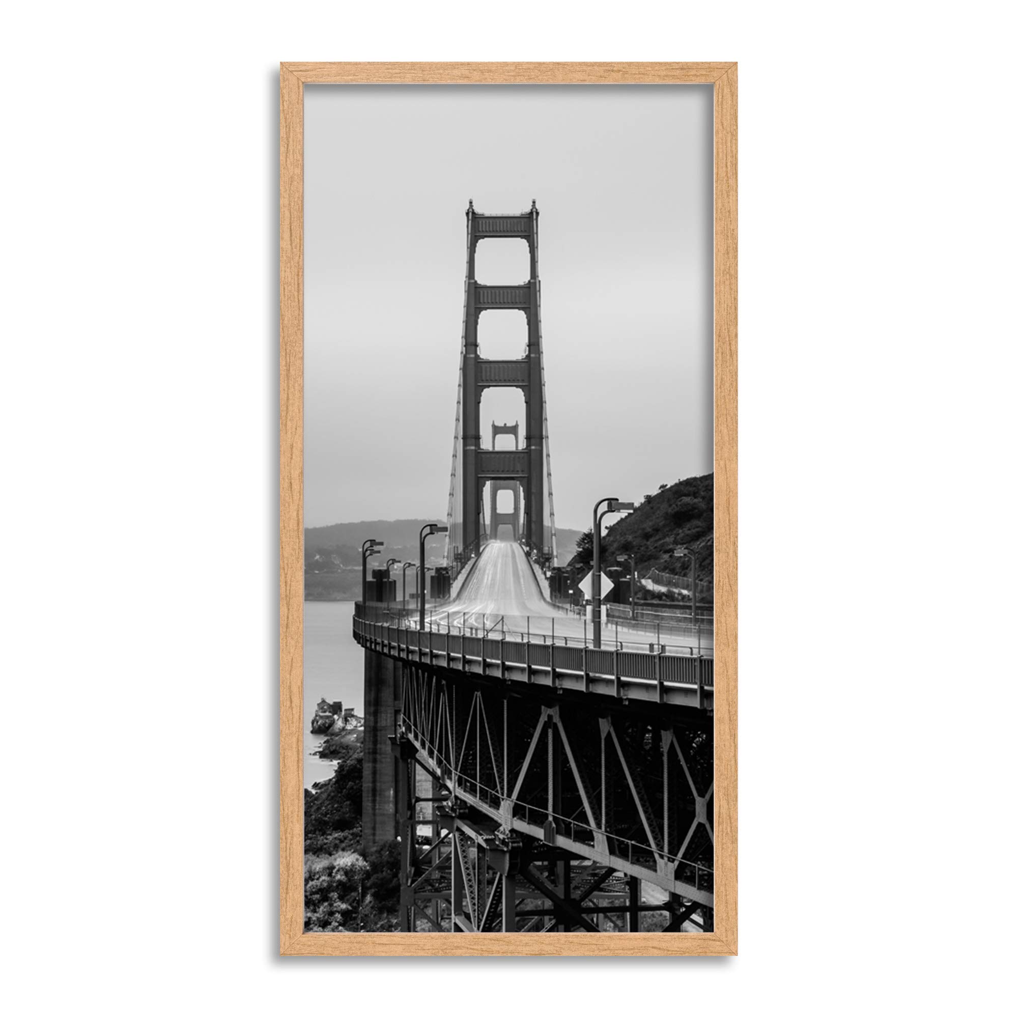 Wee Blue Coo Golden Gate Bridge San Francisco Long Panel Framed Wall Art Print