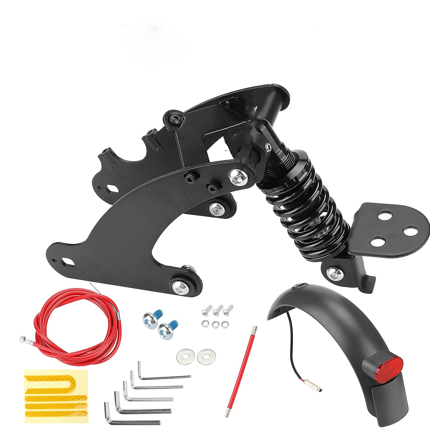 Fututech Kit suspensión trasera scooter eléctrico para Xiaomi M365 1S Pro Pro2 Essential Lite Amortiguador Guardabarros Luz Trasera Accesorios Patinetes Modificación