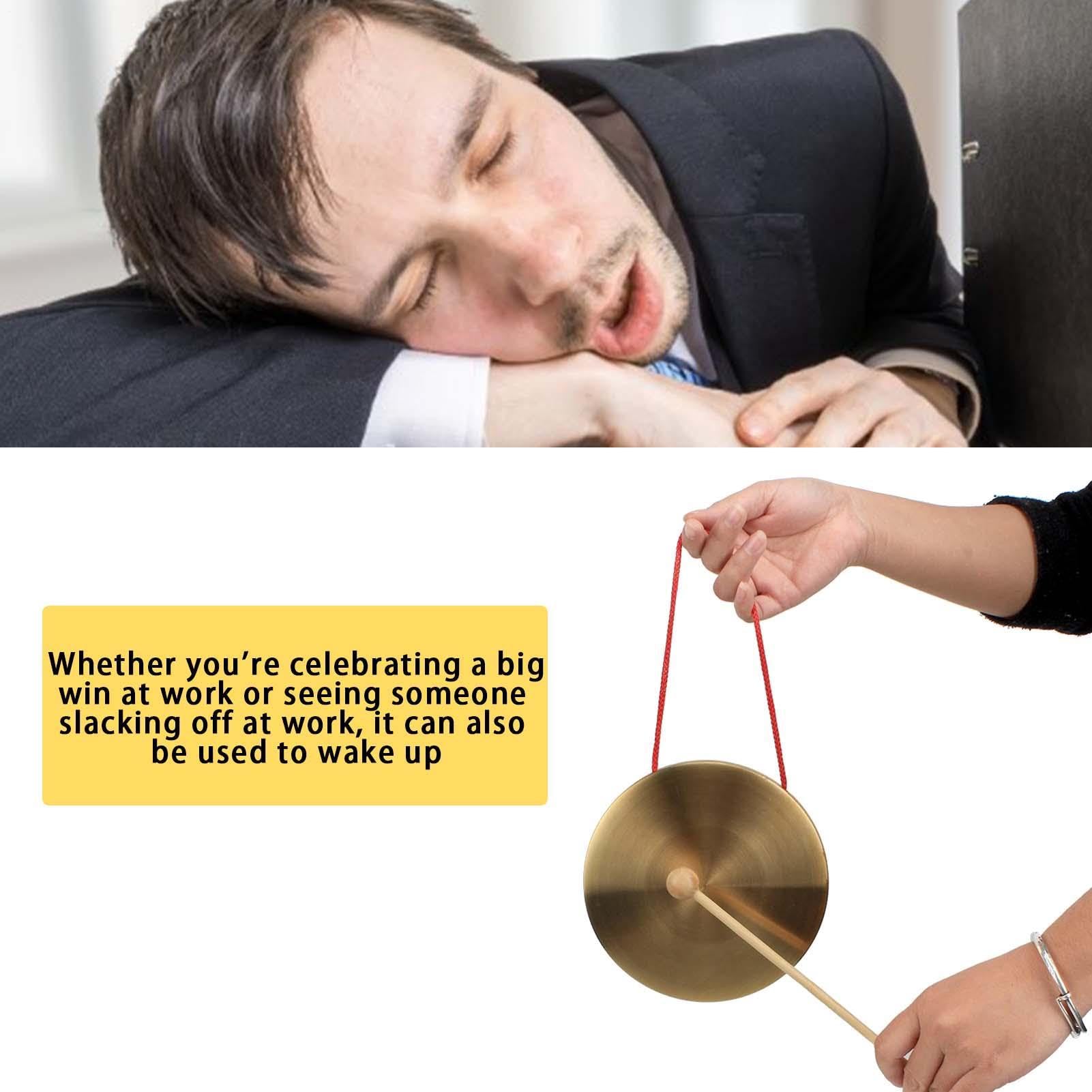 Gong - Carillon en cuivre pour la méditation - 10 cm - Avec maillet en bois et corde de suspension - Pour le bureau à domicile