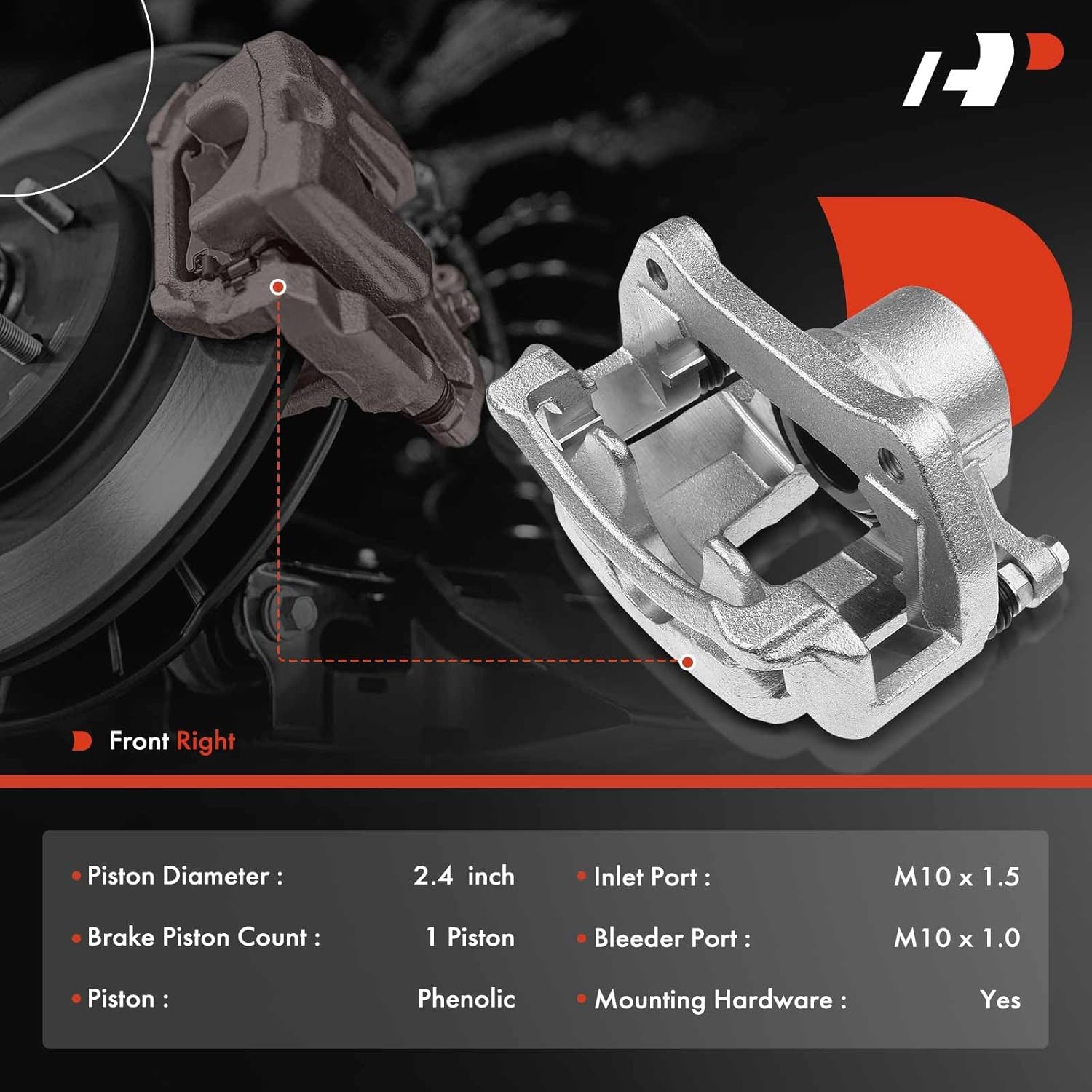 A-Premium Disc Brake Caliper Assembly with Bracket Compatible with Select Buick, Chevy and GMC Models - Encore/Equinox/Trax/Terrain/Regal Sportback 2018-2019, LaCrosse 17-19, Malibu - Front Passenger
