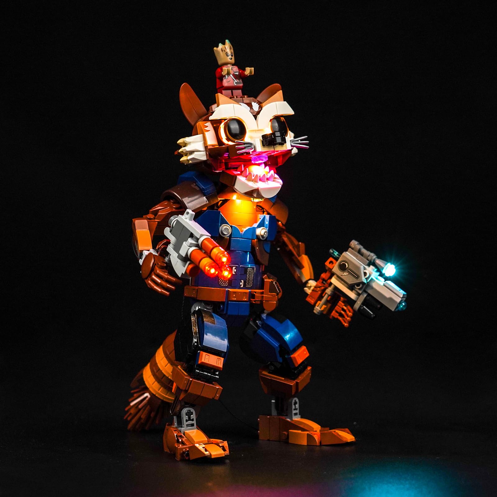 BrickBling LED Light Compatible with Lego Rocket & Baby Groot 76282, Creative Lighting Compatible with Lego Rocket Raccoon-No Model Included
