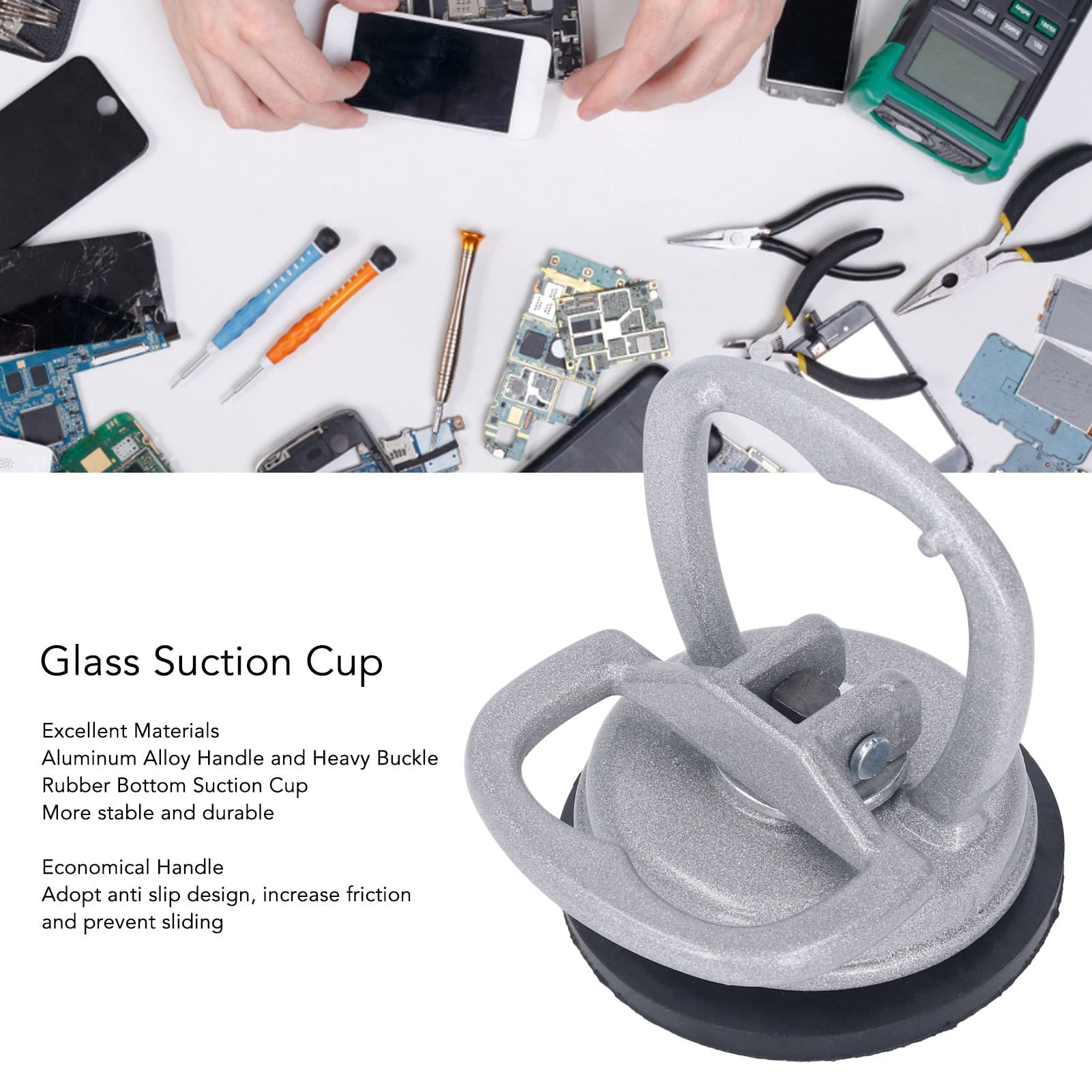 WBTY Glass Suction Cup Heavy Duty Aluminum Alloy Rubber Screen Suction Cup Floor Tile Suction Cup Lifter Curved Car Puller