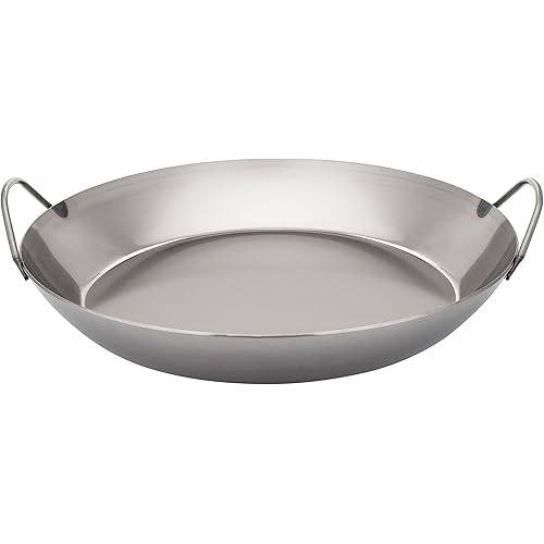 Matfer Bourgeat Black Carbon Steel Paella Pan, 17 3/4"