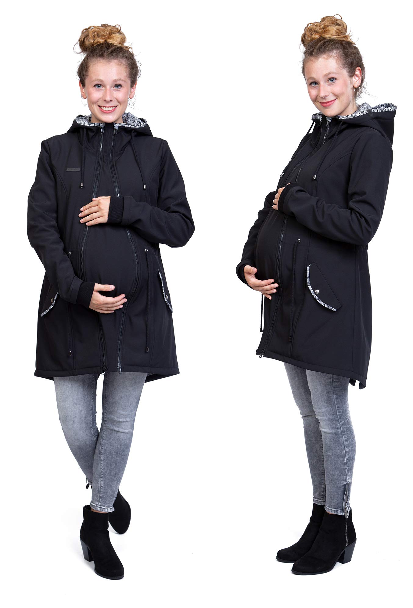 Viva la Mama 4in1 Trageparka für Tragen auf dem Rücken oder der Brust, Allwetter Softshell - PINA