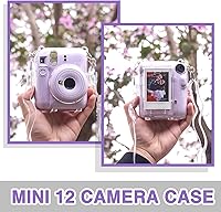 Vista 4 de WOGOZAN Instant Mini 12 - Funda transparente para cámara de película instantánea Fujifilm Instax Mini 12, funda protectora para cámara con bolsillo