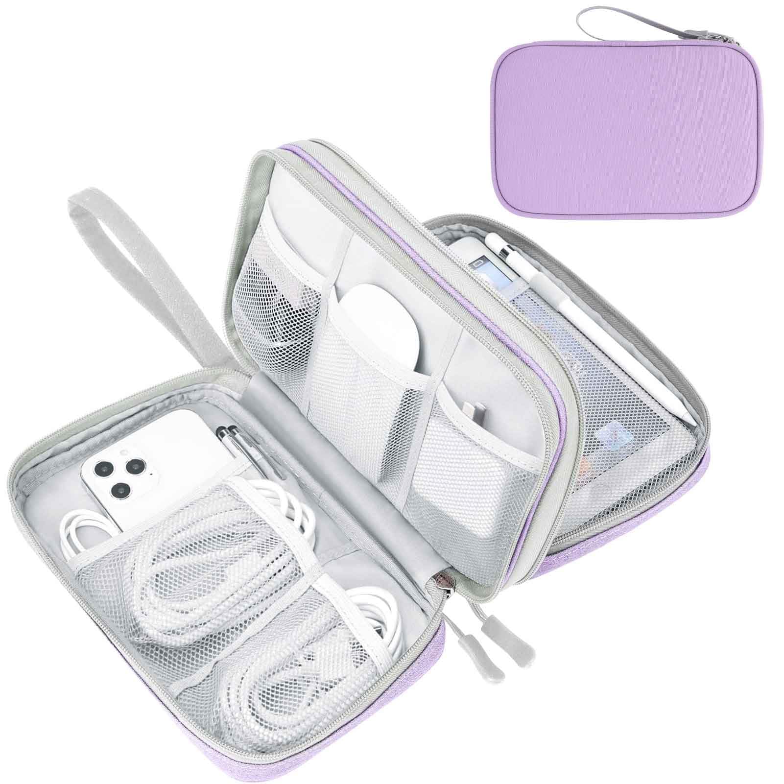 FYY Electronic Organizer, Travel Tech Pouch Bag, Large, Light Purple