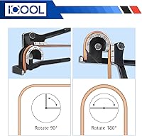 Vista 5 de ICOOL Doblador de tubos 3 en 1 Herramientas de doblado manual de tubos 0-180 grados 1/4, 5/16 y 3/8 pulgadas (superficie mate) para cobre aluminio