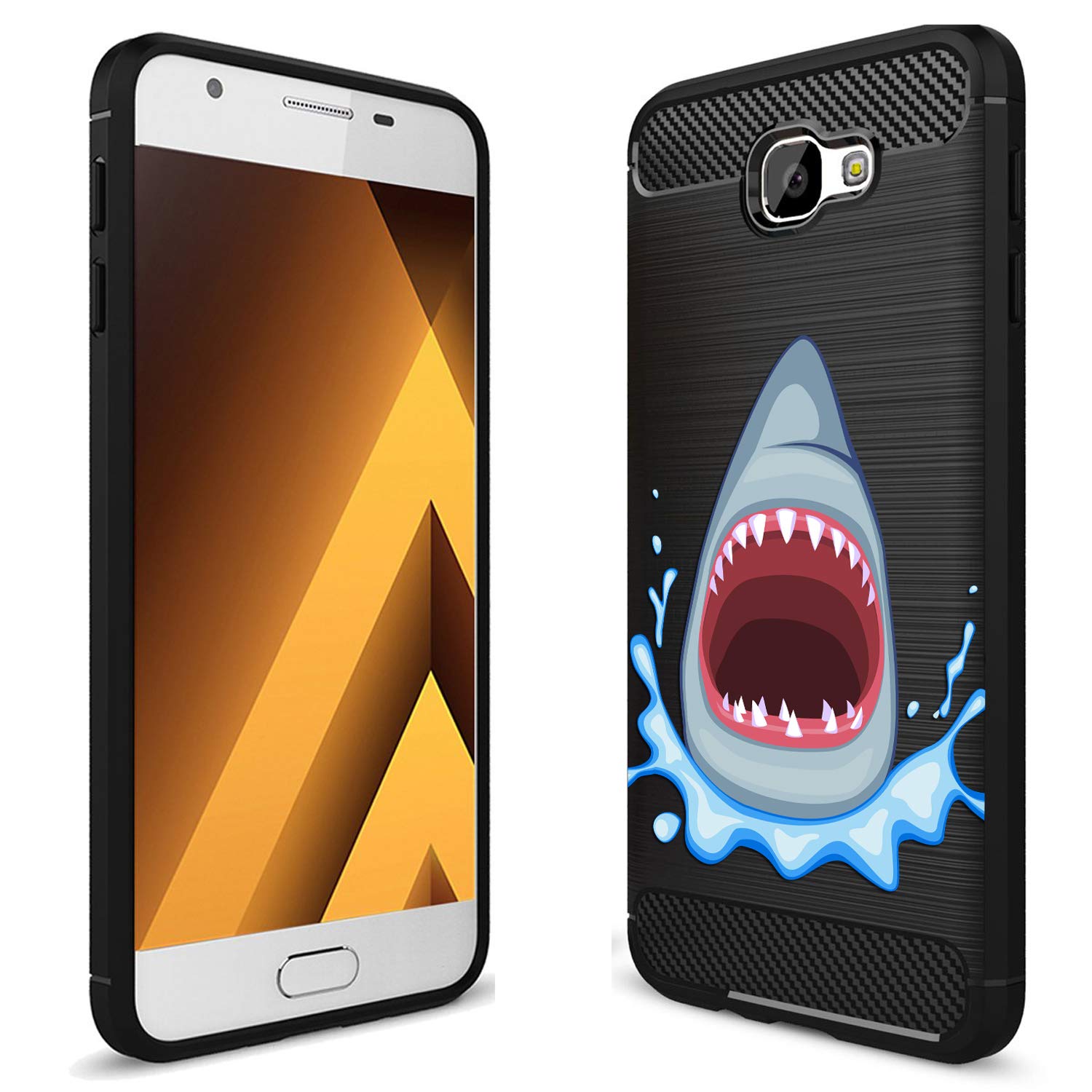 Fashionury Shark Stylish Printed Rugged Armor (Rubber) Soft Back Case Cover  for Samsung Galaxy J7 Prime/Samsung Galaxy J7 Prime Back Cover/Samsung