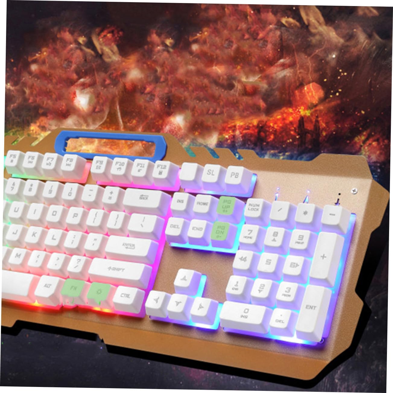 Angoily Teclado Mecánico Retroiluminado con Cable Ratón USB Ergonómico Teclas para Juegos Calidad