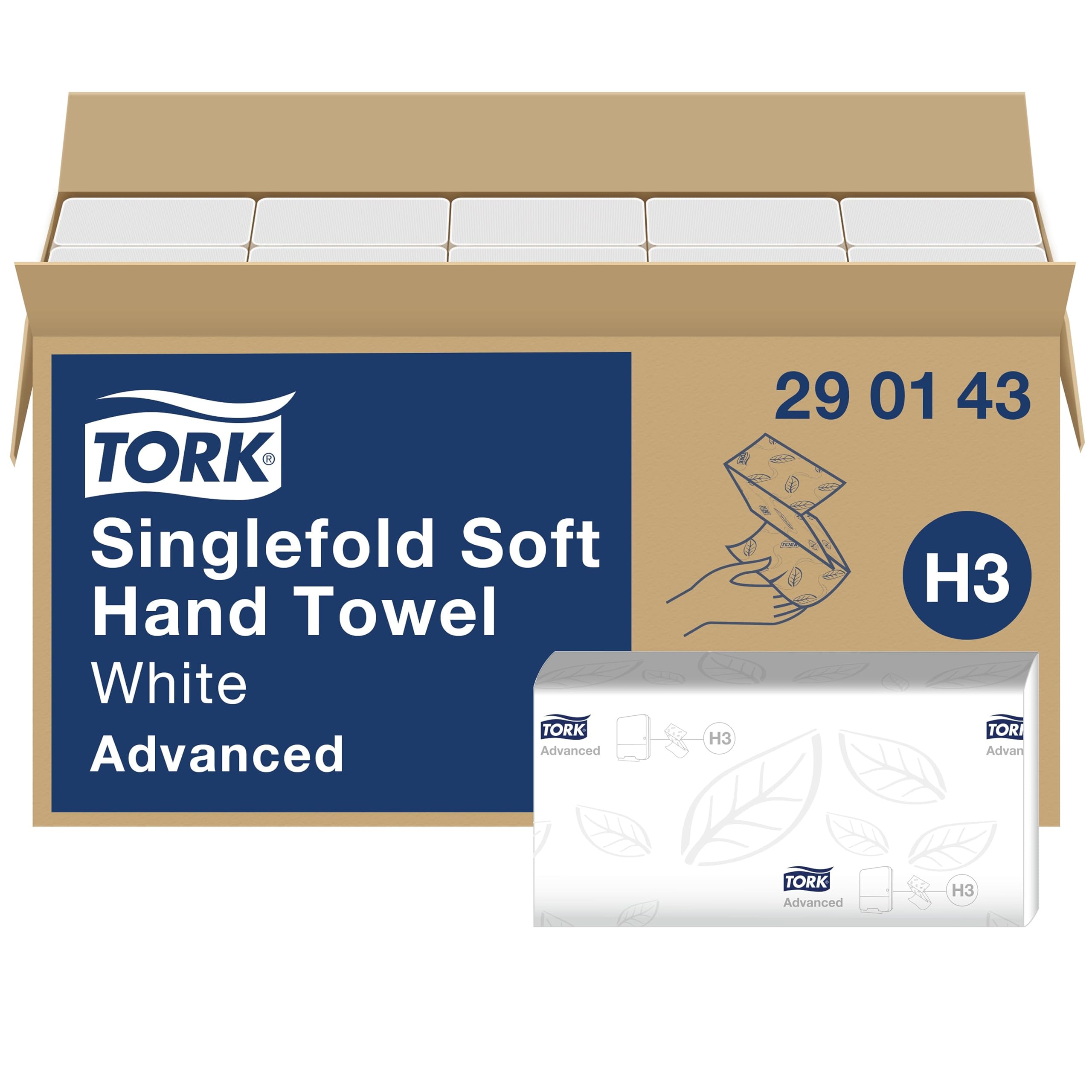 Hand Towel Singlefold 2-Ply White 250 Sheets (Pack of 15) 290143