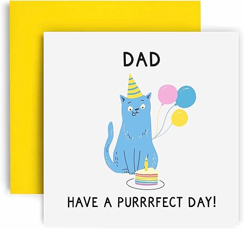 Miniatura 4 de Huxters Tarjetas de cumpleaños para hombres  Tarjeta de cumpleaños para el abuelo del gato purrfect para él  Tarjeta divertida del día del padre