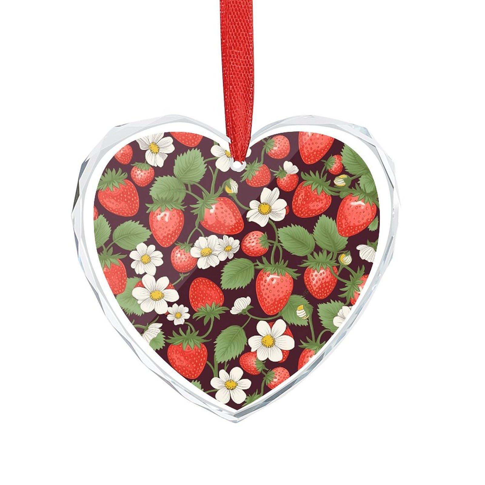 Wsoihfec Style Strawberry3 Engagement Gifts For Couples, Glass Ornaments Just Married Bridal Shower Decor, Heart Keepsake Decor For Bride & Groom