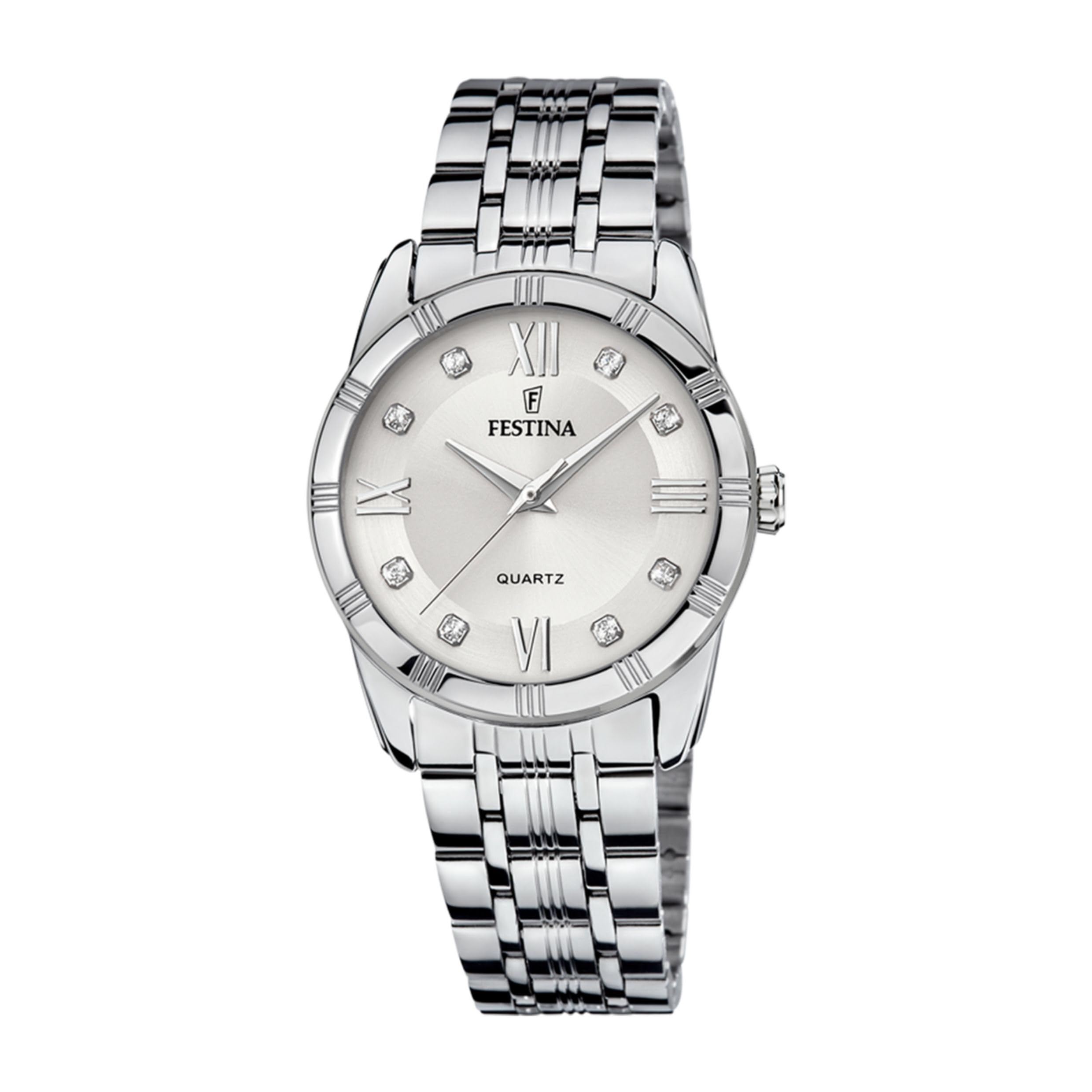 Festina Orologio Donna Analogico Acciaio Inossidabile 316L Argento - Quarzo - Vetro minerale alta resistenza - Impermeabile 5 ATM F16940/​A - Mademoiselle