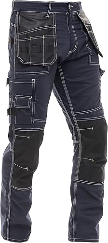 Miniatura 4 de Fashio - Pantalones de construcción para hombre, con bolsillos para herramientas de carpintero, con cordón reforzado hasta la rodilla, pantalones de