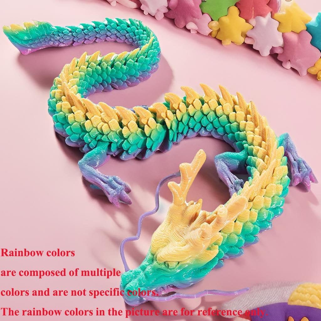 3D Printed Dragon 2PCS- Articulated and Posable Toy for Car Decoration - Strikingly Realistic Dragon Crystal Figure Gifts image 2