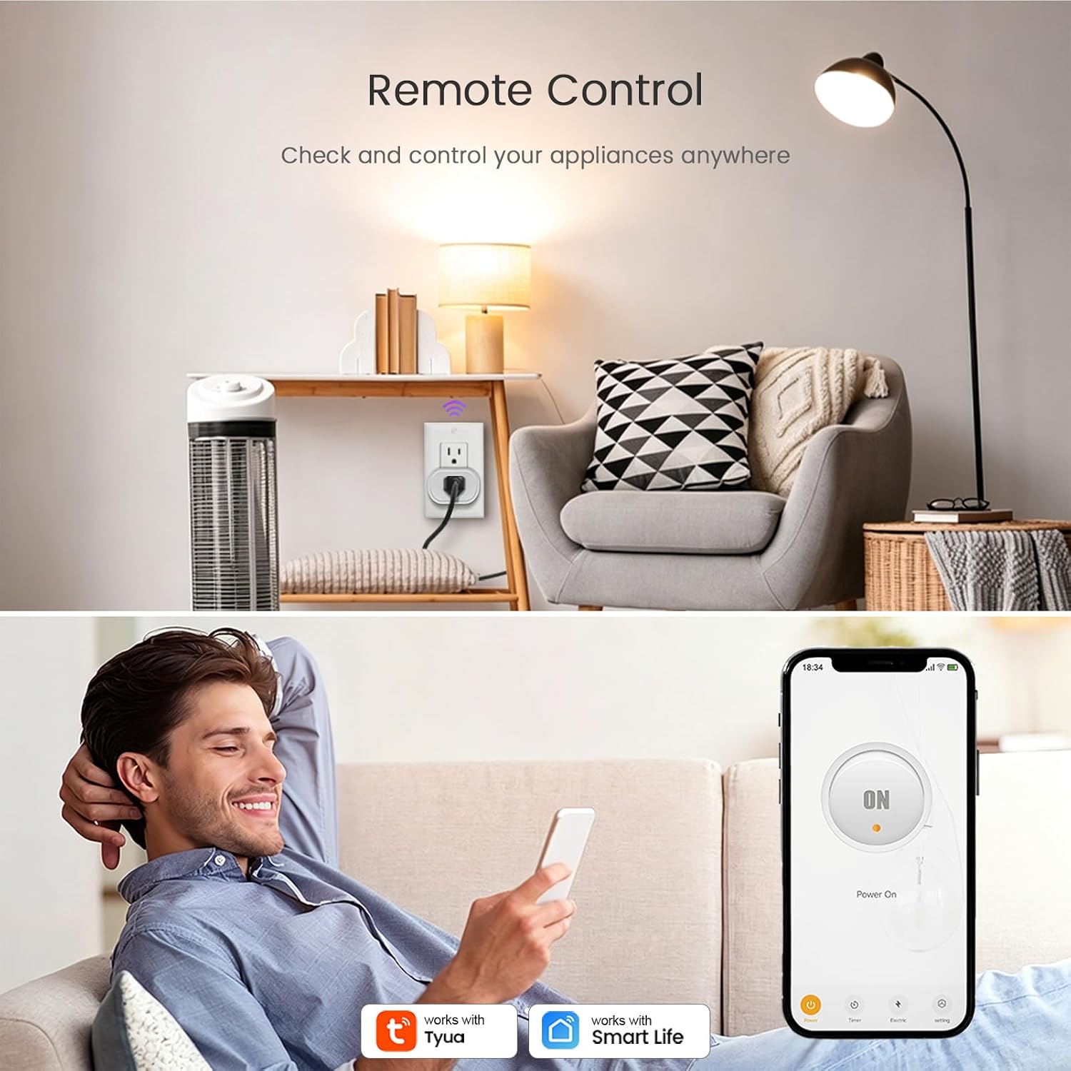 Smart Home Plug, MOOEGG 2.4GHz WiFi Smart Socket, Works with Alexa & Google Assistant, 10A Mini Smart Outlet, APP Timer, Countdown & Group Control, No Hub Needed, ETL FCC RoHS Certified, White,2 Pack 7 71ON9 e8P L. SL1500