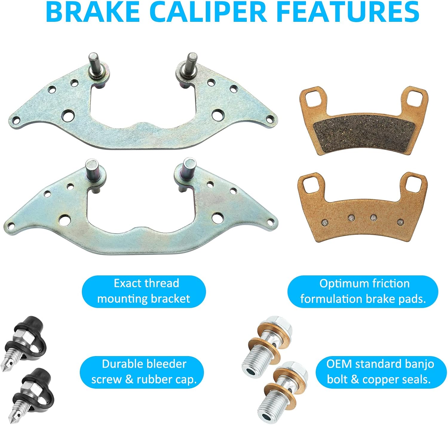 M MATI Front Brake Caliper for Polaris RZR 900 RZR 1000 2015-2022 2-Seater 1912244 1912245